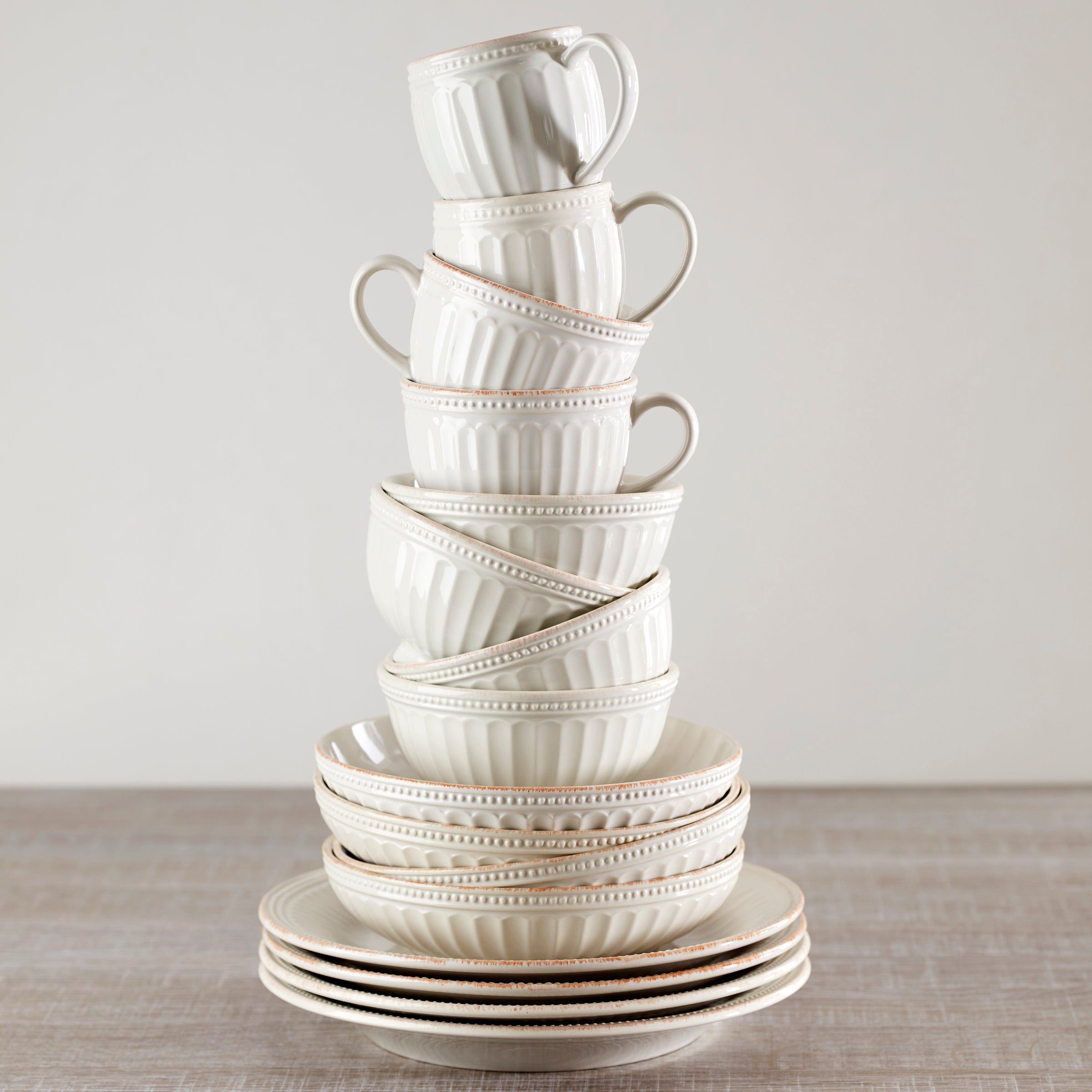 French Perle Groove White Latte Mugs - Set of 2 - Image 3