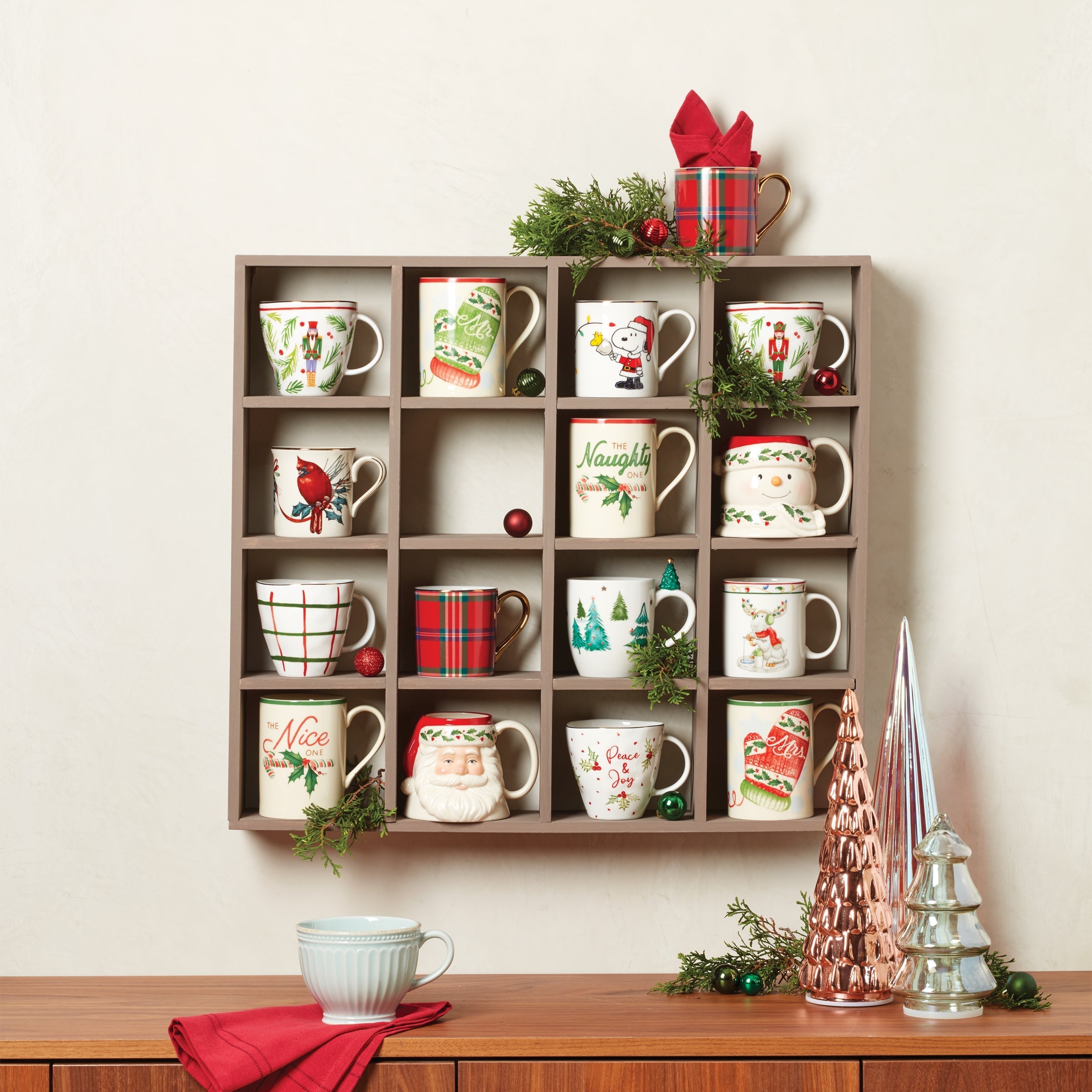 Holiday Red Tartan Mugs - Set of 4 - Image 2