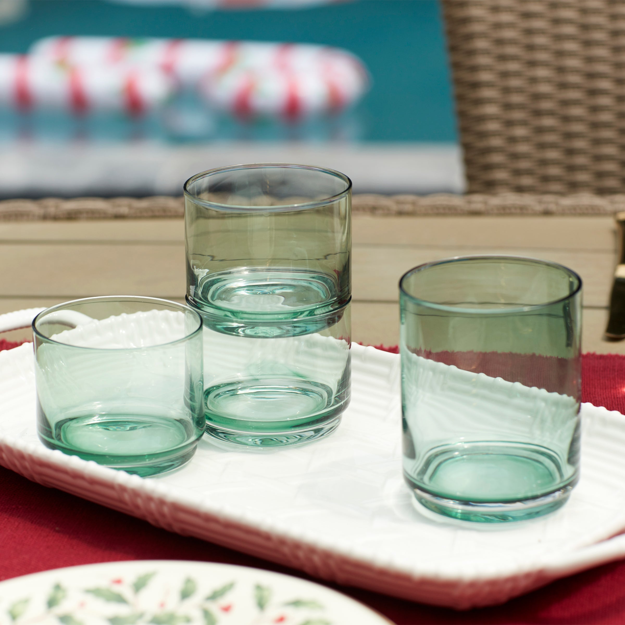 Tuscany Classics Stackable Green Tall Glasses - Set Of 4 - Image 6
