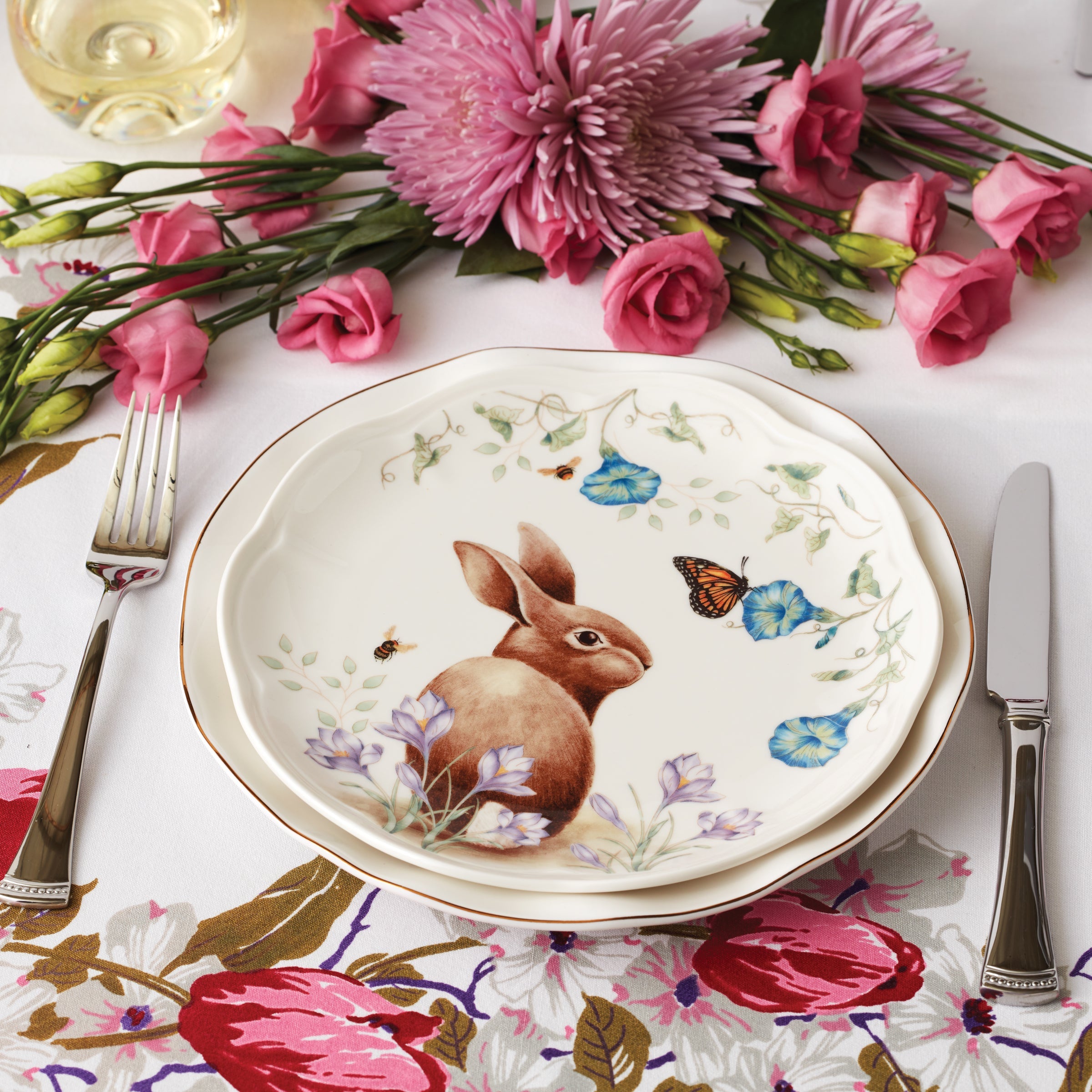 Butterfly Meadow Bunny Accent Plates - Set of 4 - Image 4