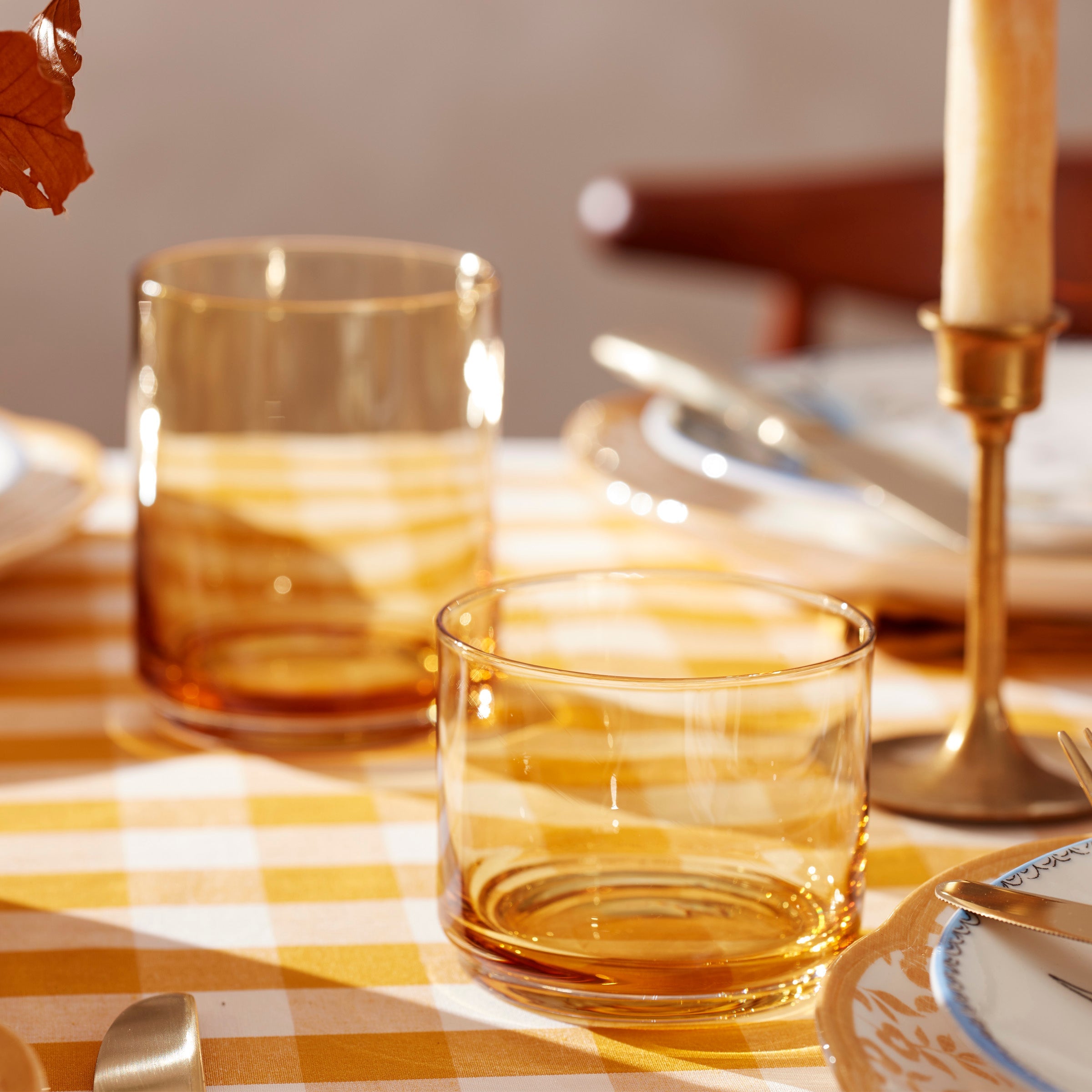 Tuscany Classics Stackable Amber Tall Glasses - Set Of 4 - Image 9