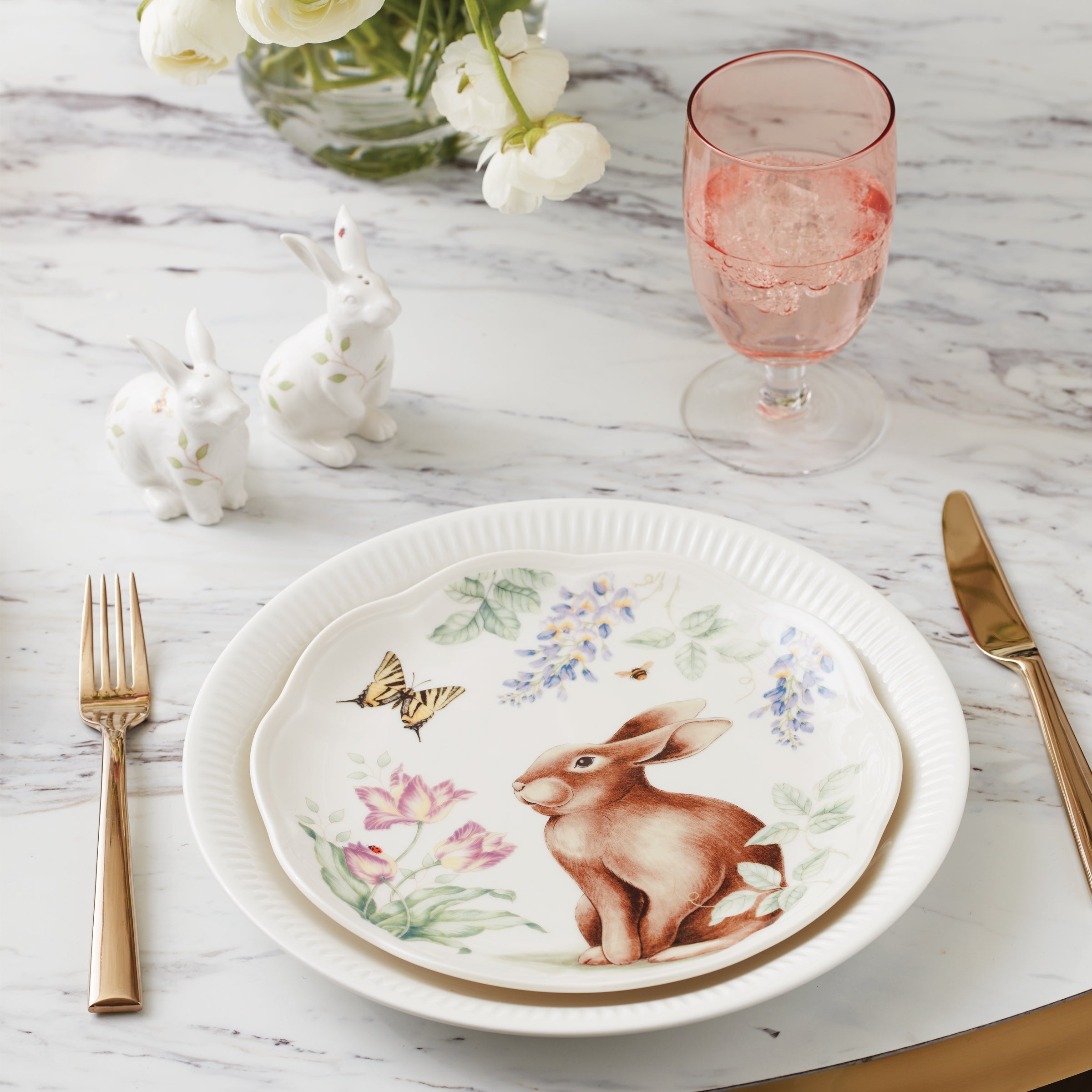 Butterfly Meadow Bunny Accent Plates - Set of 4 - Image 6