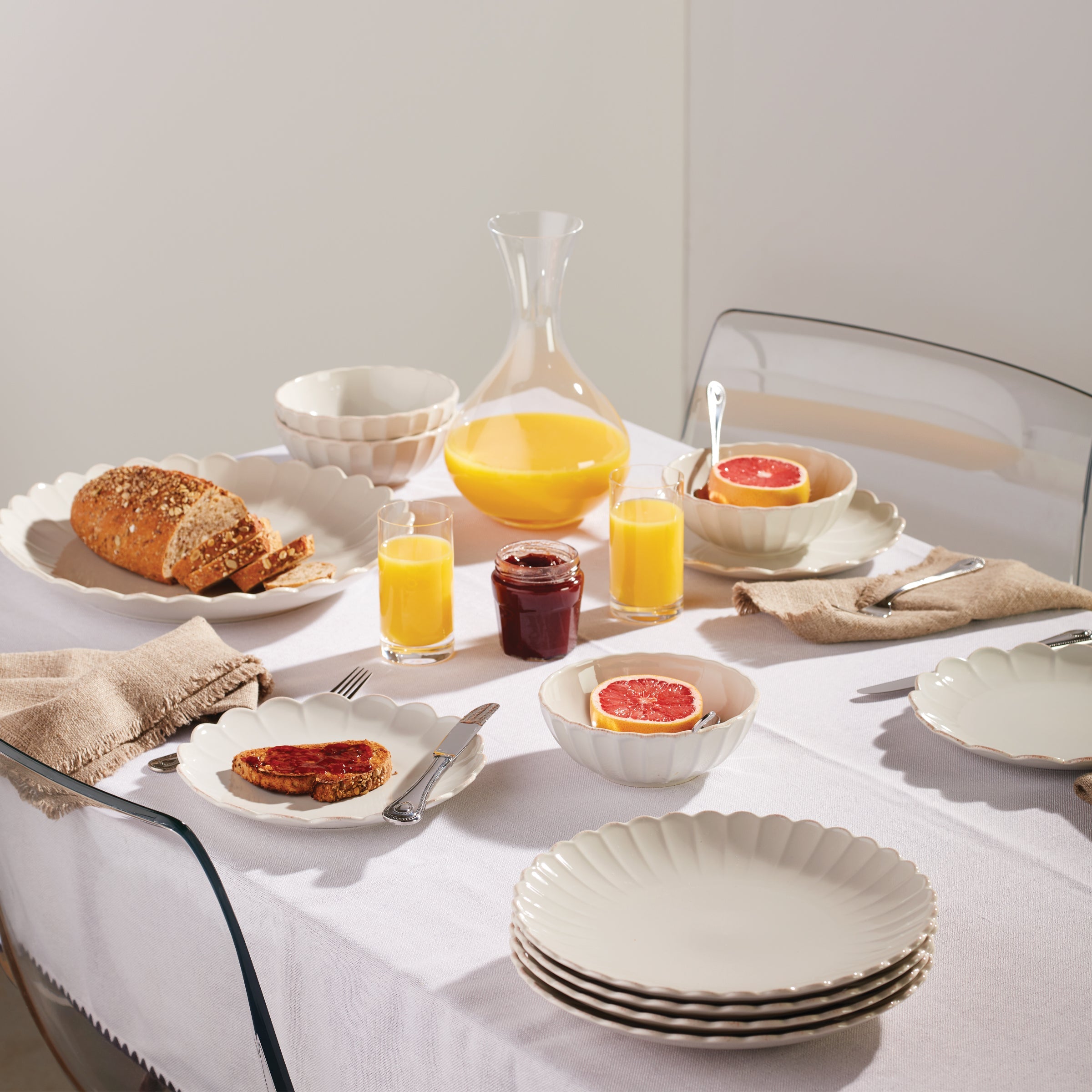 French Perle Scallop Accent Plates - Set of 4 - Image 11