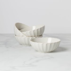 French Perle Scallop All-Purpose Bowls - Set of 4
