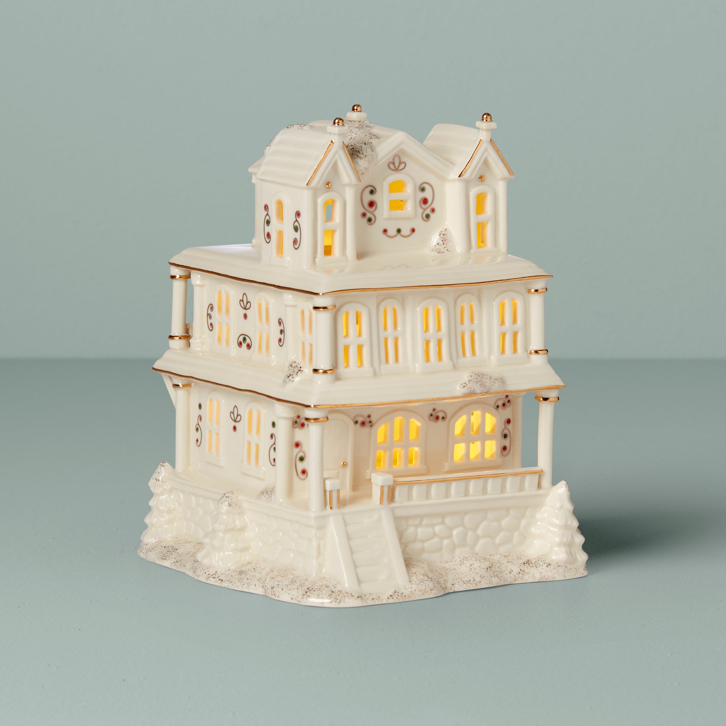 Mistletoe Park Victorian House Lit Figurine