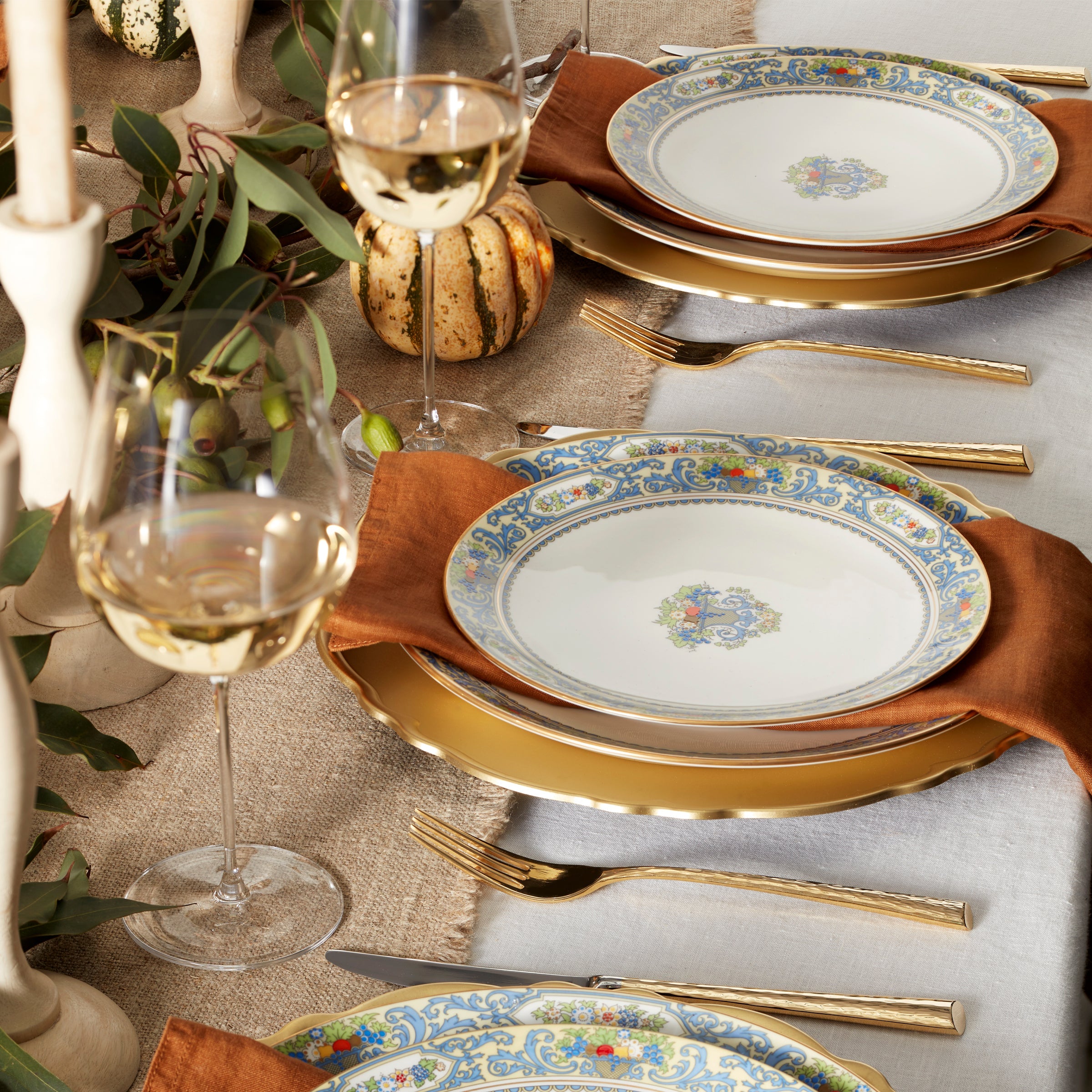 Autumn White Dinner Plates - Set of 4 - Image 2