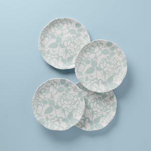 Butterfly Meadow Cottage Sage Accent Plates - Set of 4