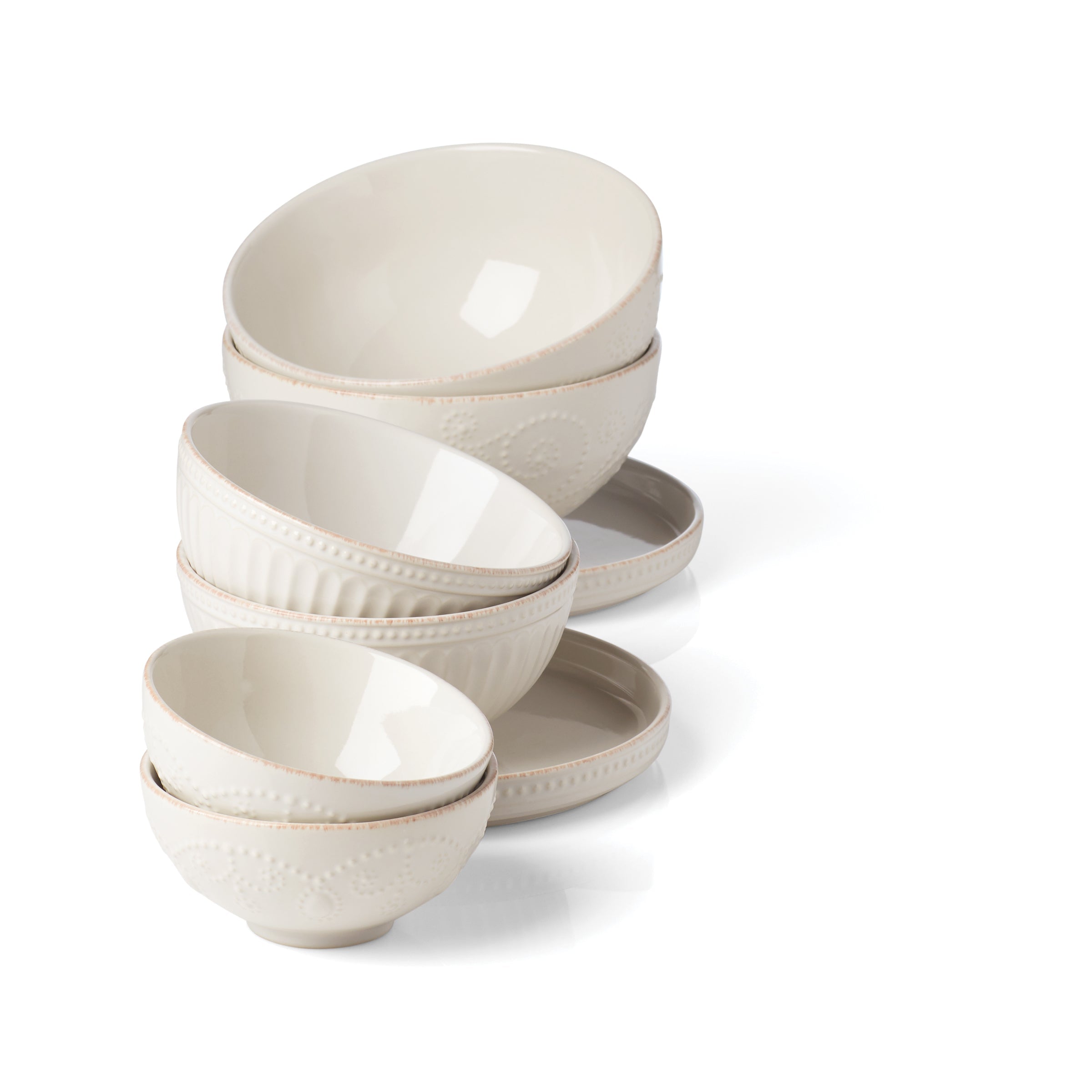 French Perle Luna 8-Piece Nesting Dinnerware Set - Image 4
