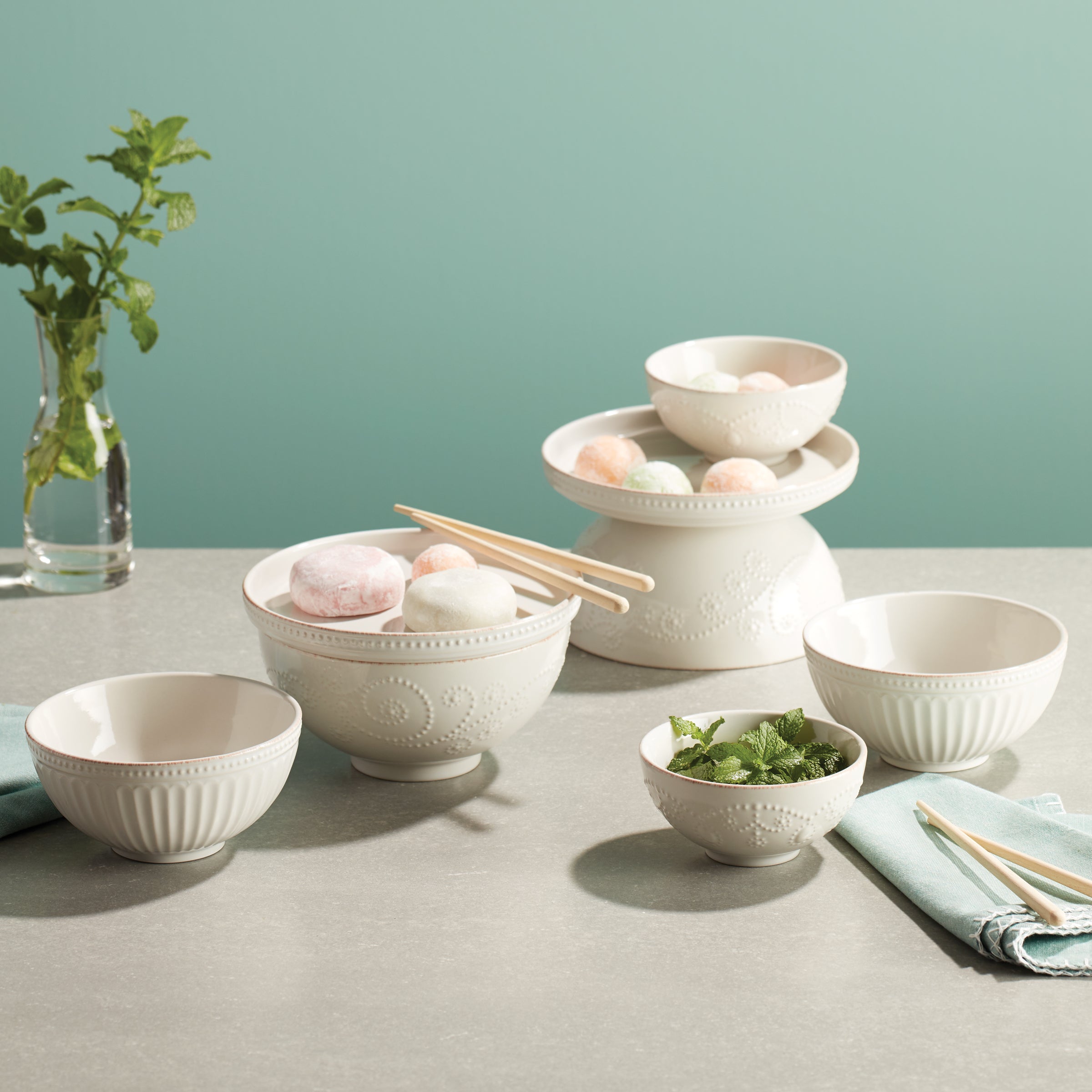 French Perle Luna 8-Piece Nesting Dinnerware Set - Image 6