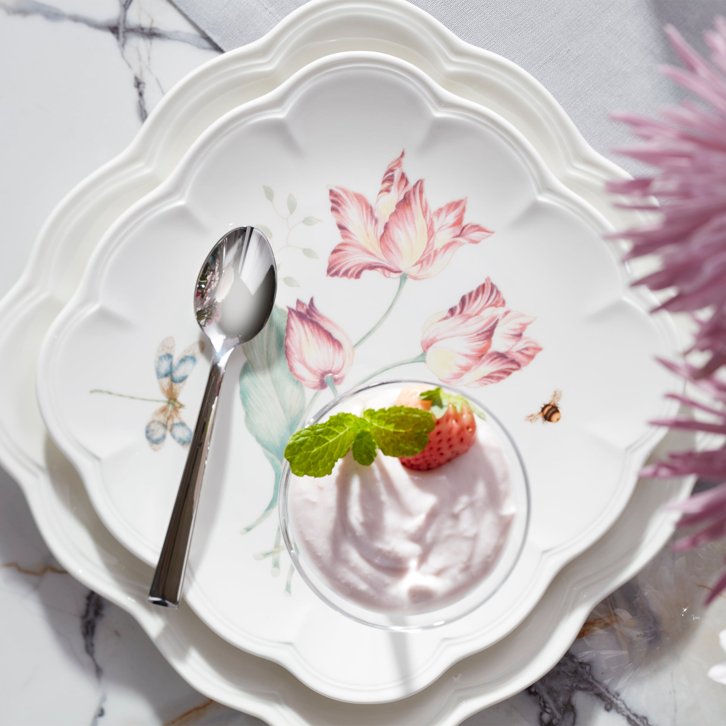 Butterfly Meadow Square Accent Plates - Set of 4 - Image 2