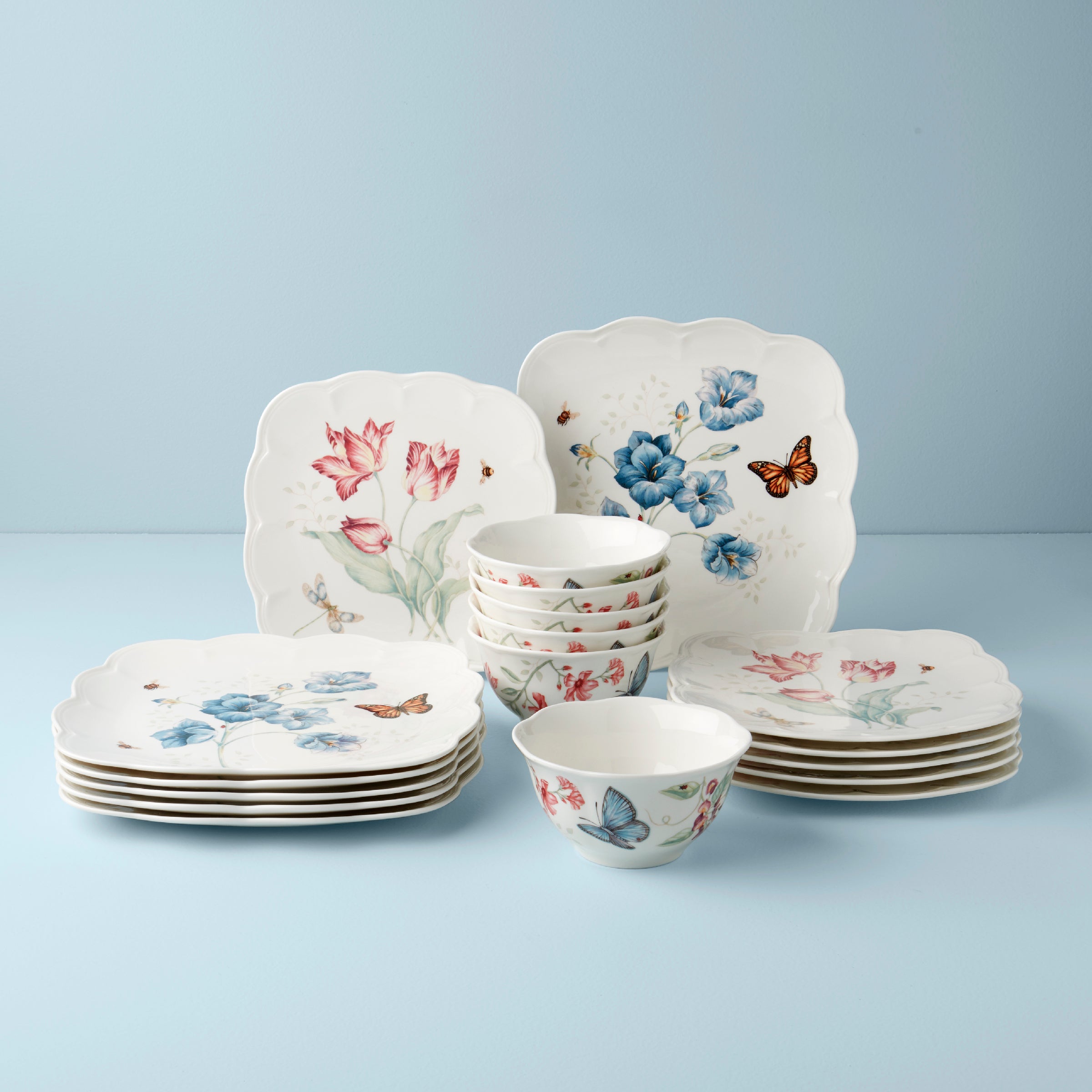 Butterfly Meadow Square 18-Piece Dinnerware Set