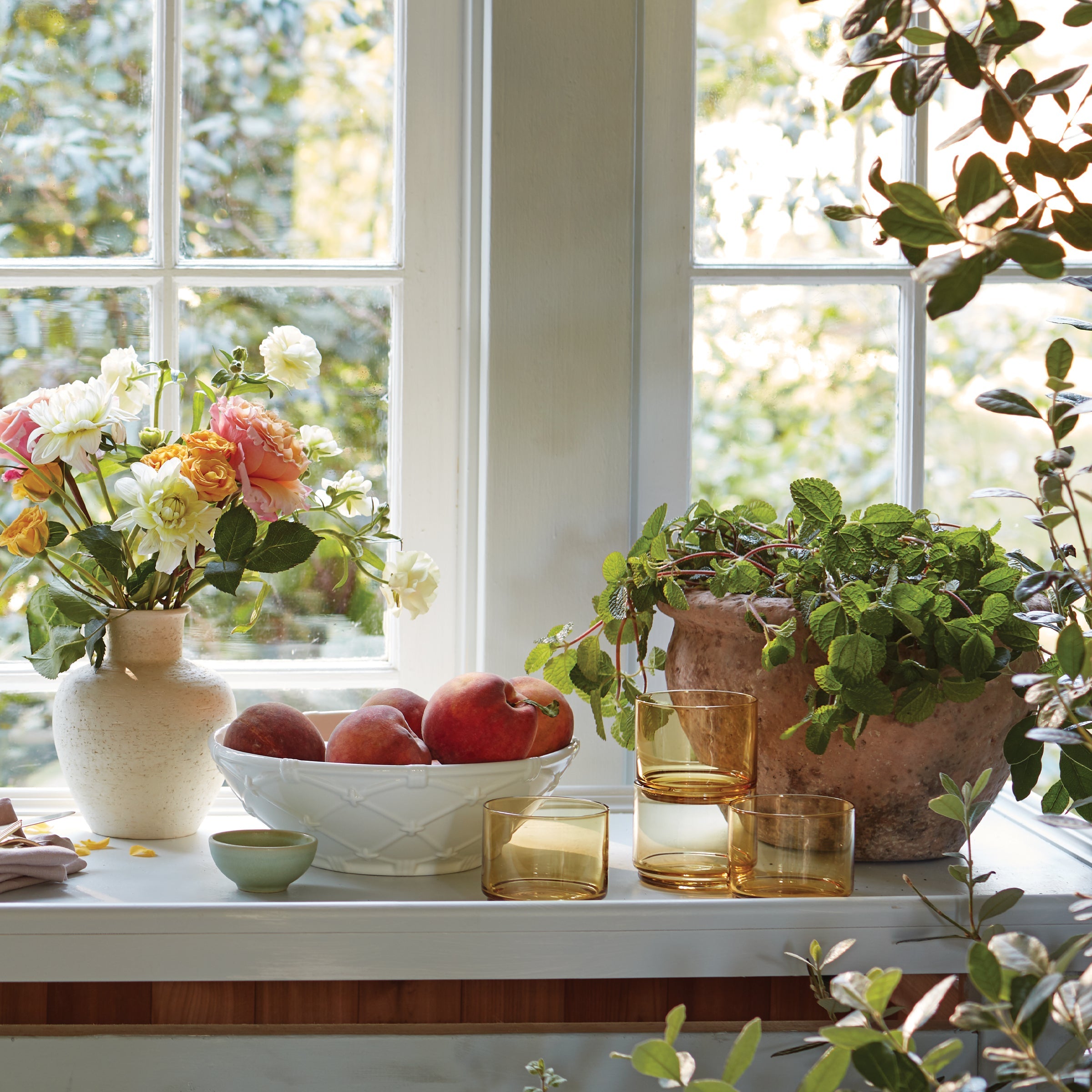 Tuscany Classics Stackable Amber Short Glasses - Set Of 4 - Image 9