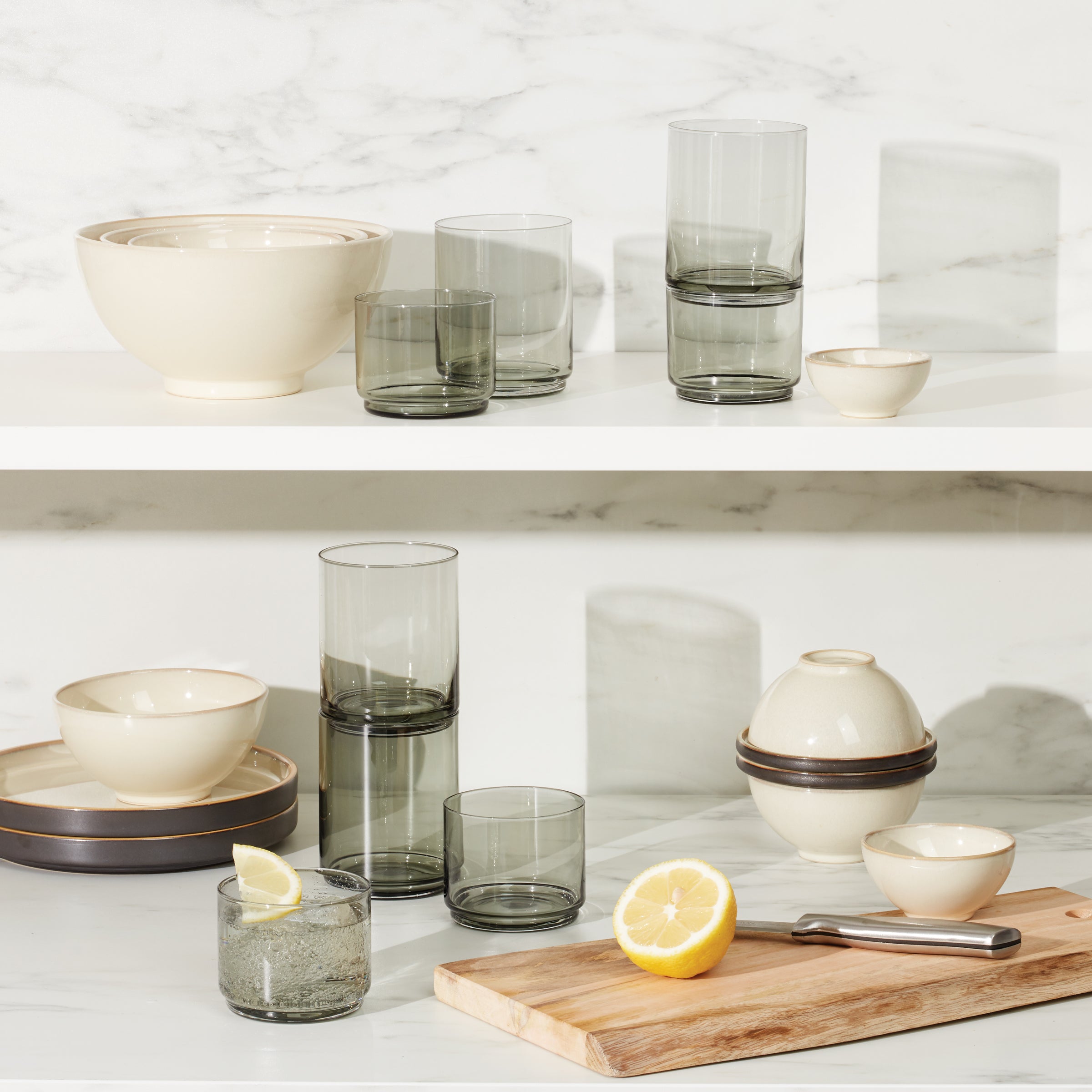 Tuscany Classics Stackable Smoke Tall Glasses - Set Of 4 - Image 3