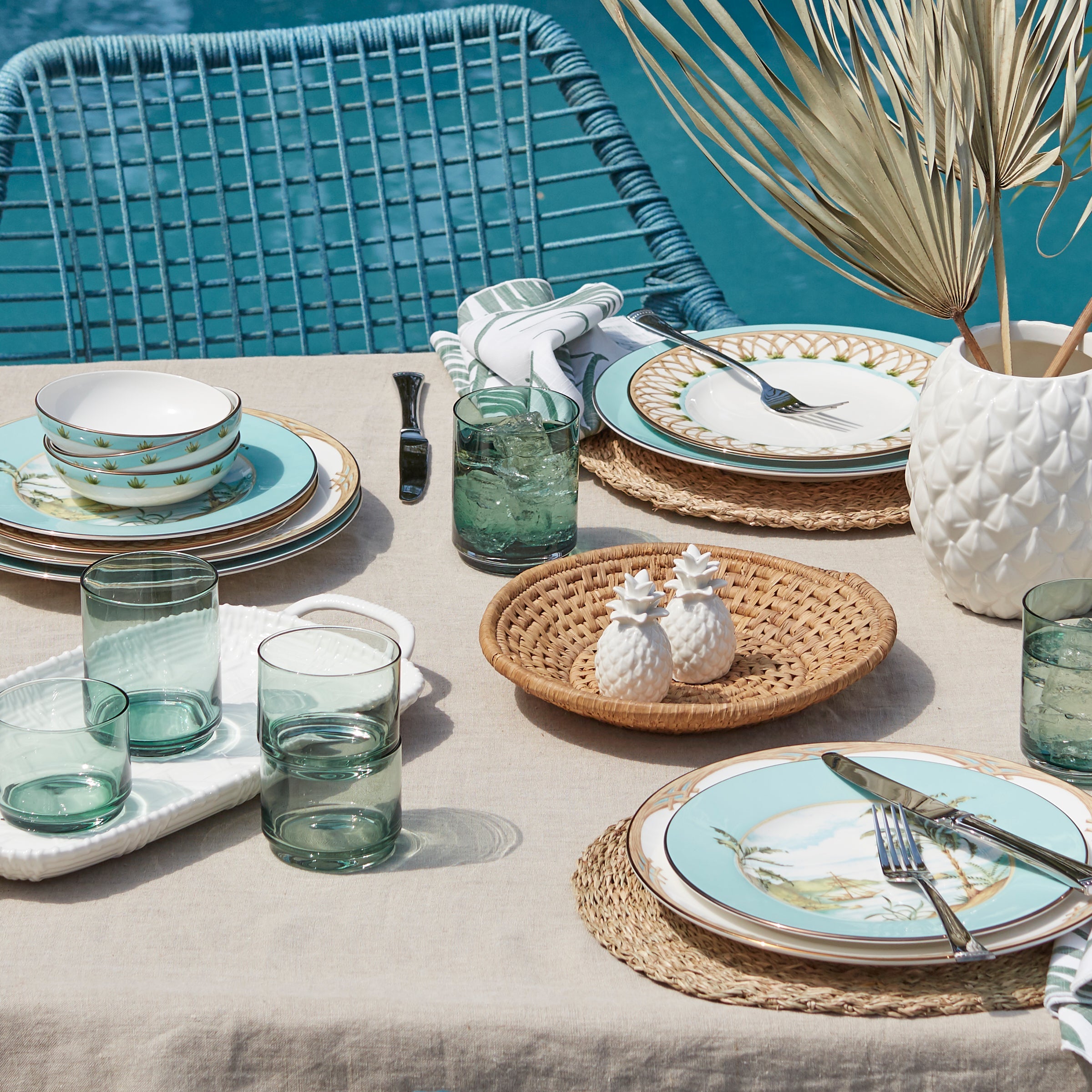 British Colonial Bamboo Dinner Plate - Image 12