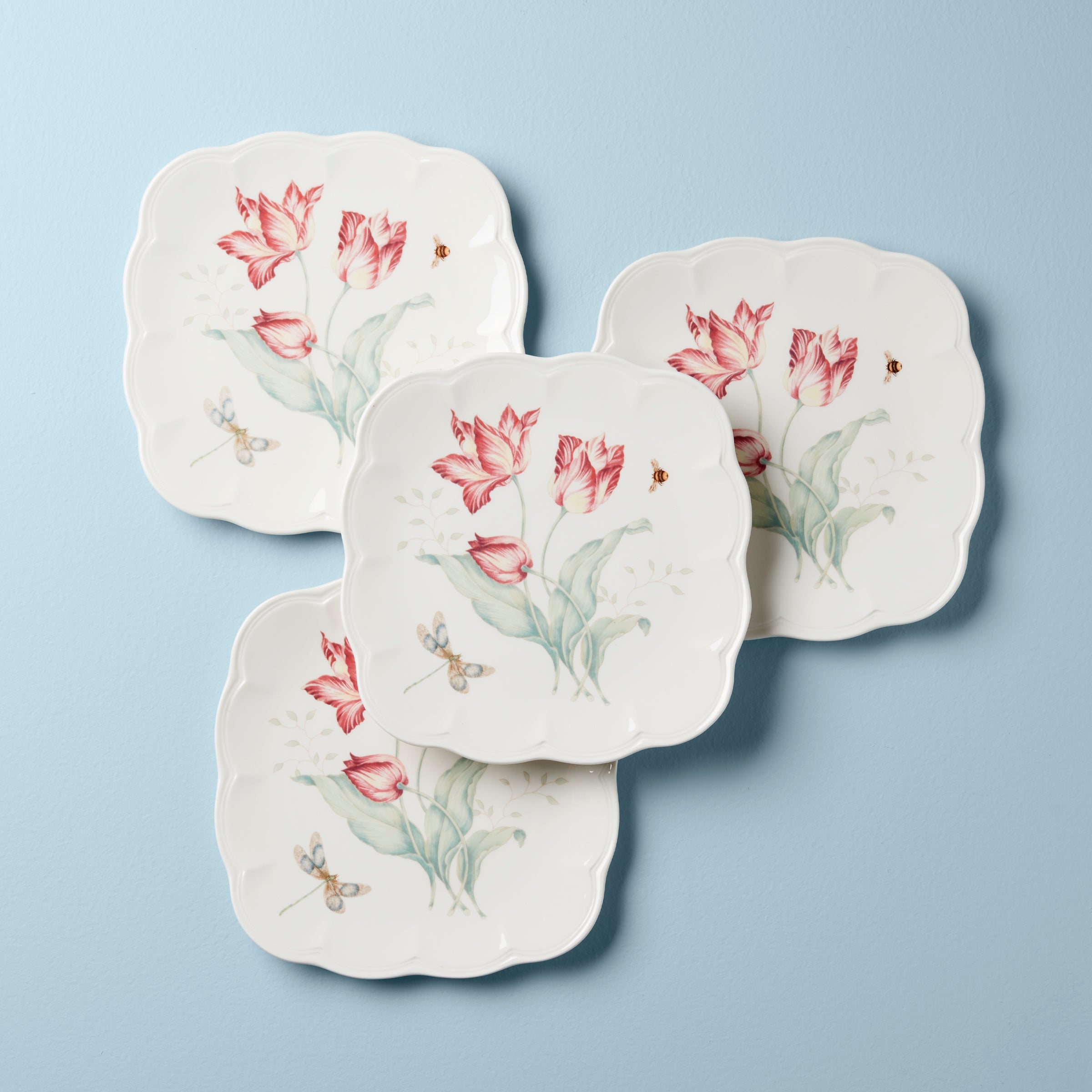 Butterfly Meadow Square Accent Plates - Set of 4