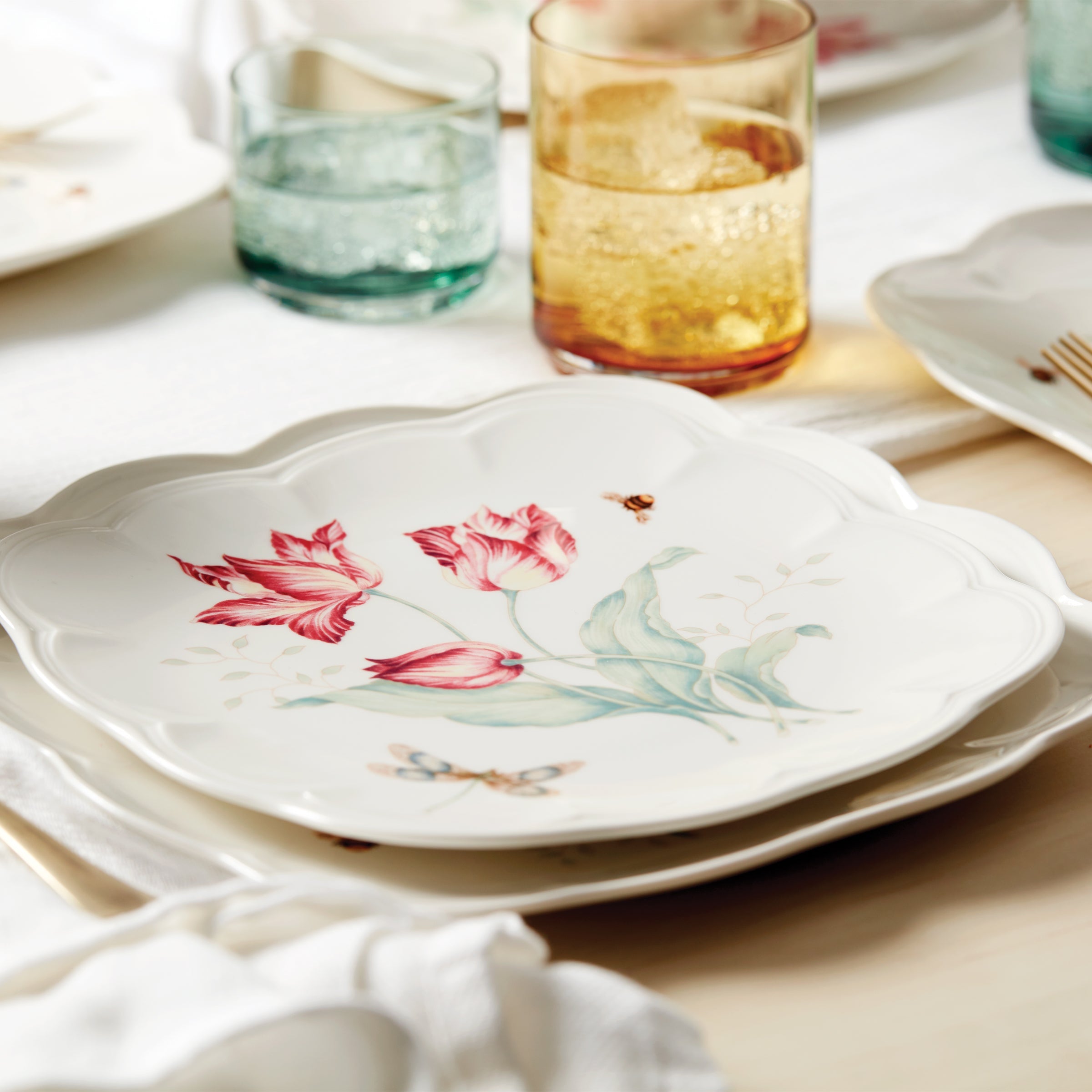 Butterfly Meadow Square Accent Plates - Set of 4 - Image 5