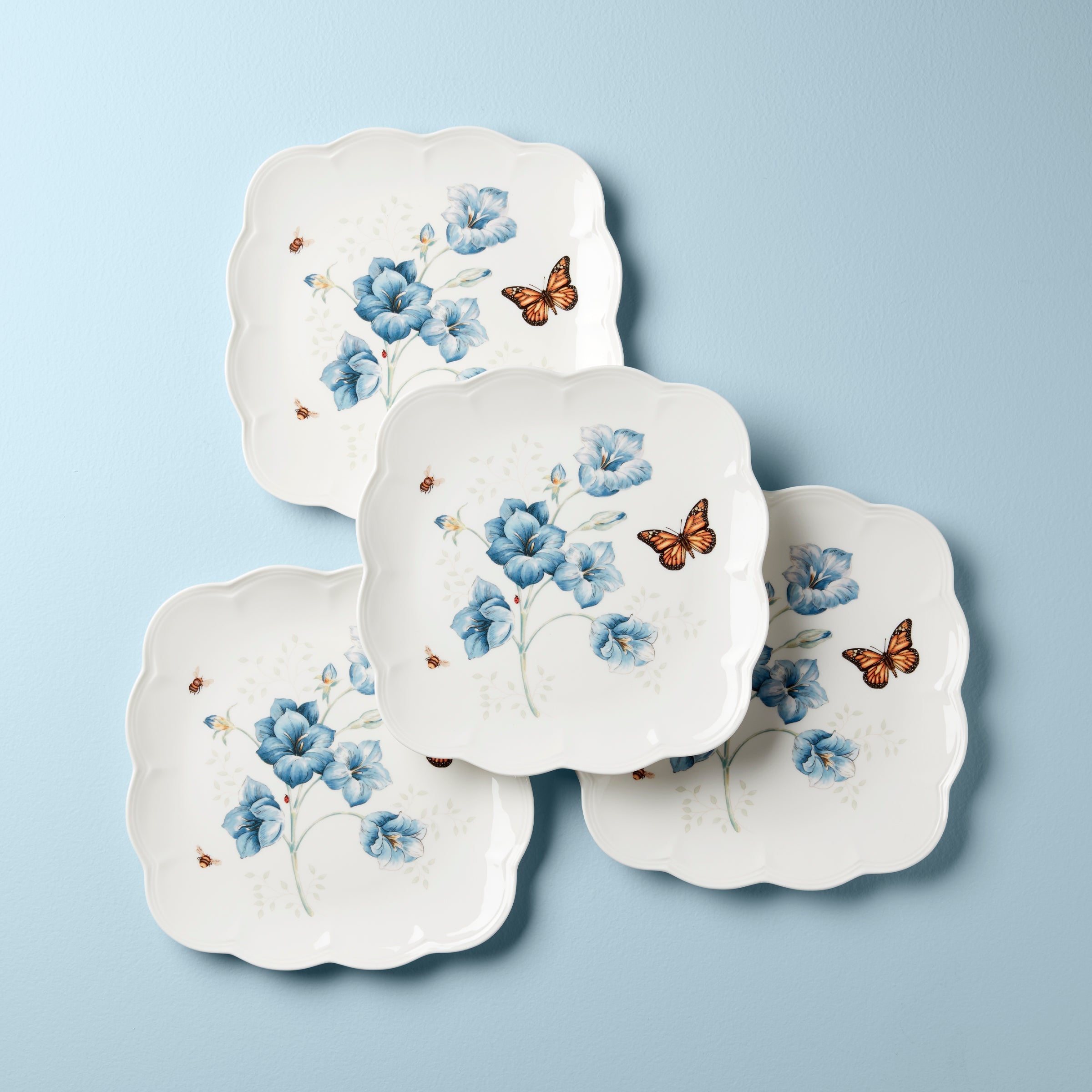 Butterfly Meadow Square Dinner Plates - Set of 4