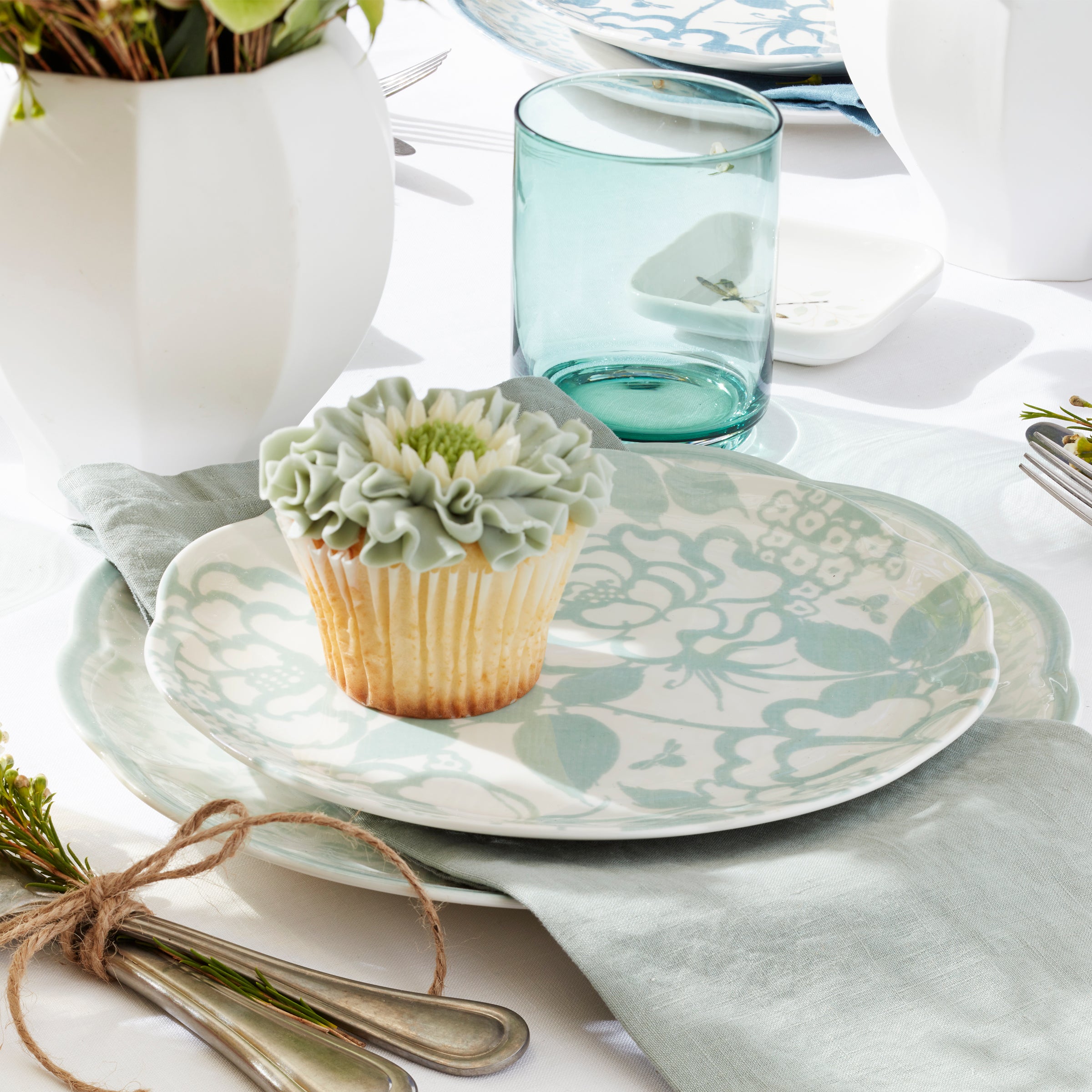 Butterfly Meadow Cottage Sage Accent Plates - Set of 4 - Image 6