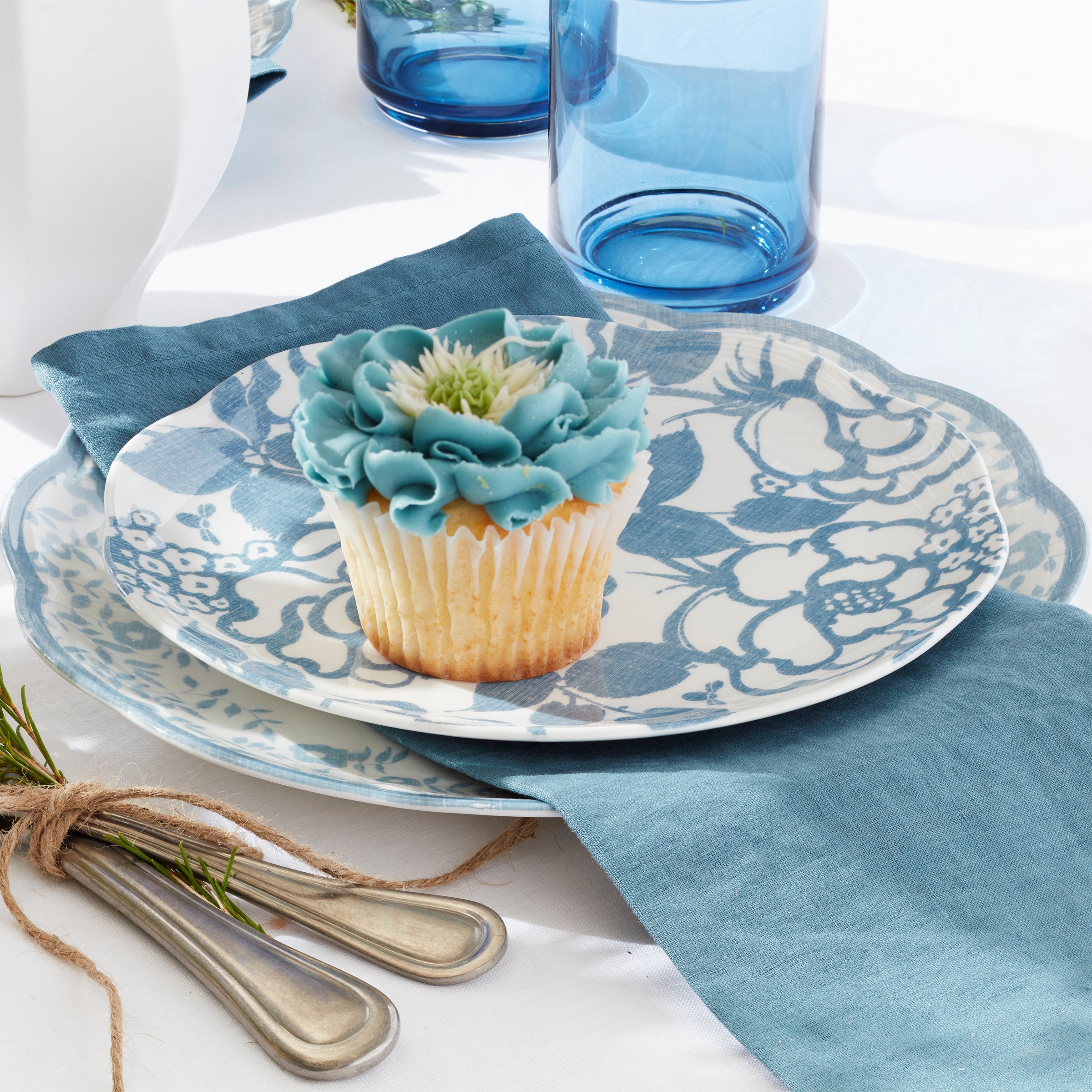 Tuscany Classics Stackable Blue Tall Glasses - Set Of 4 - Image 3