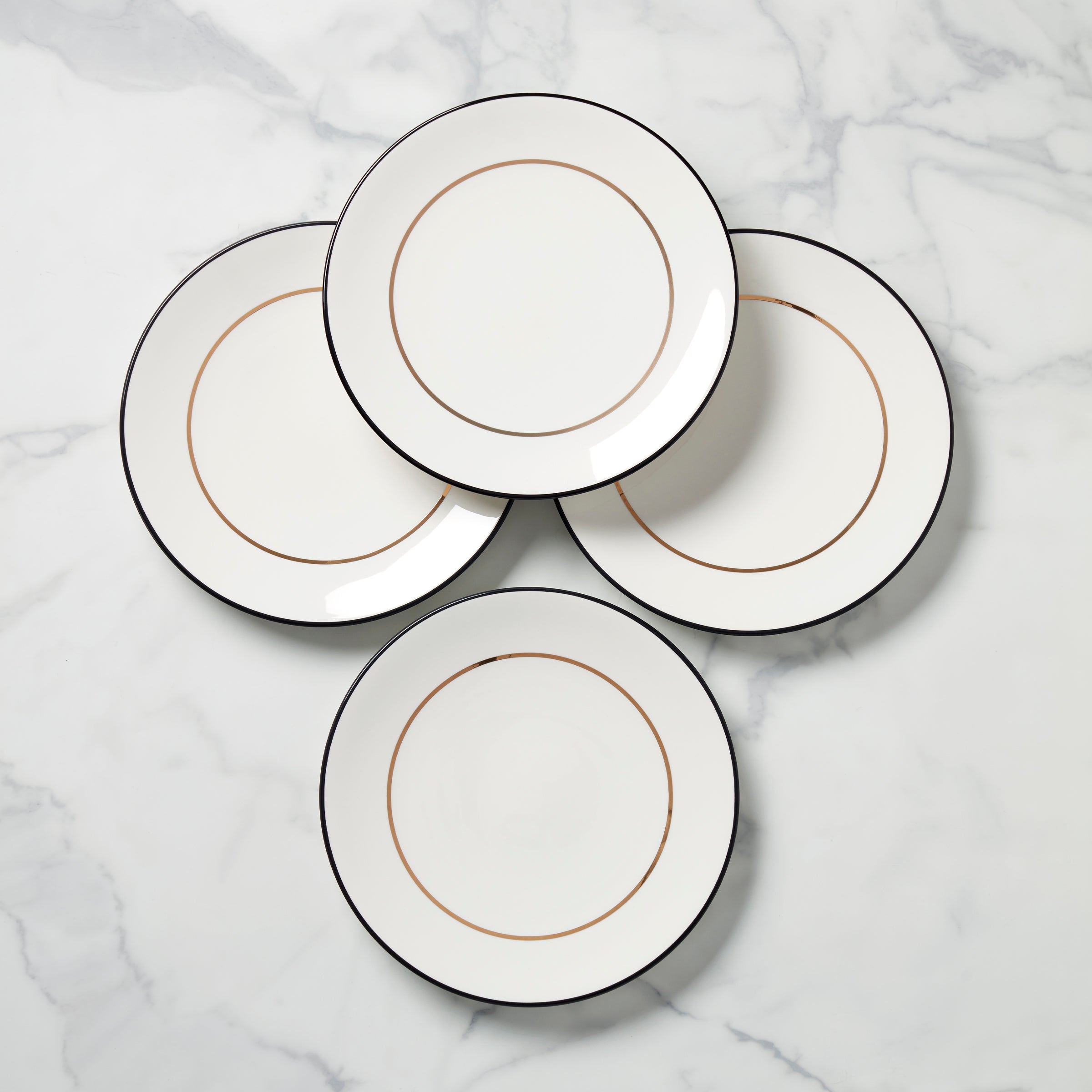 Make It Pop Dinner Plates - Set of 4 - Black/Gold