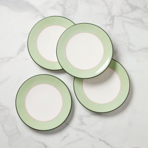 Make It Pop Dinner Plates - Set of 4 - Green/Pink