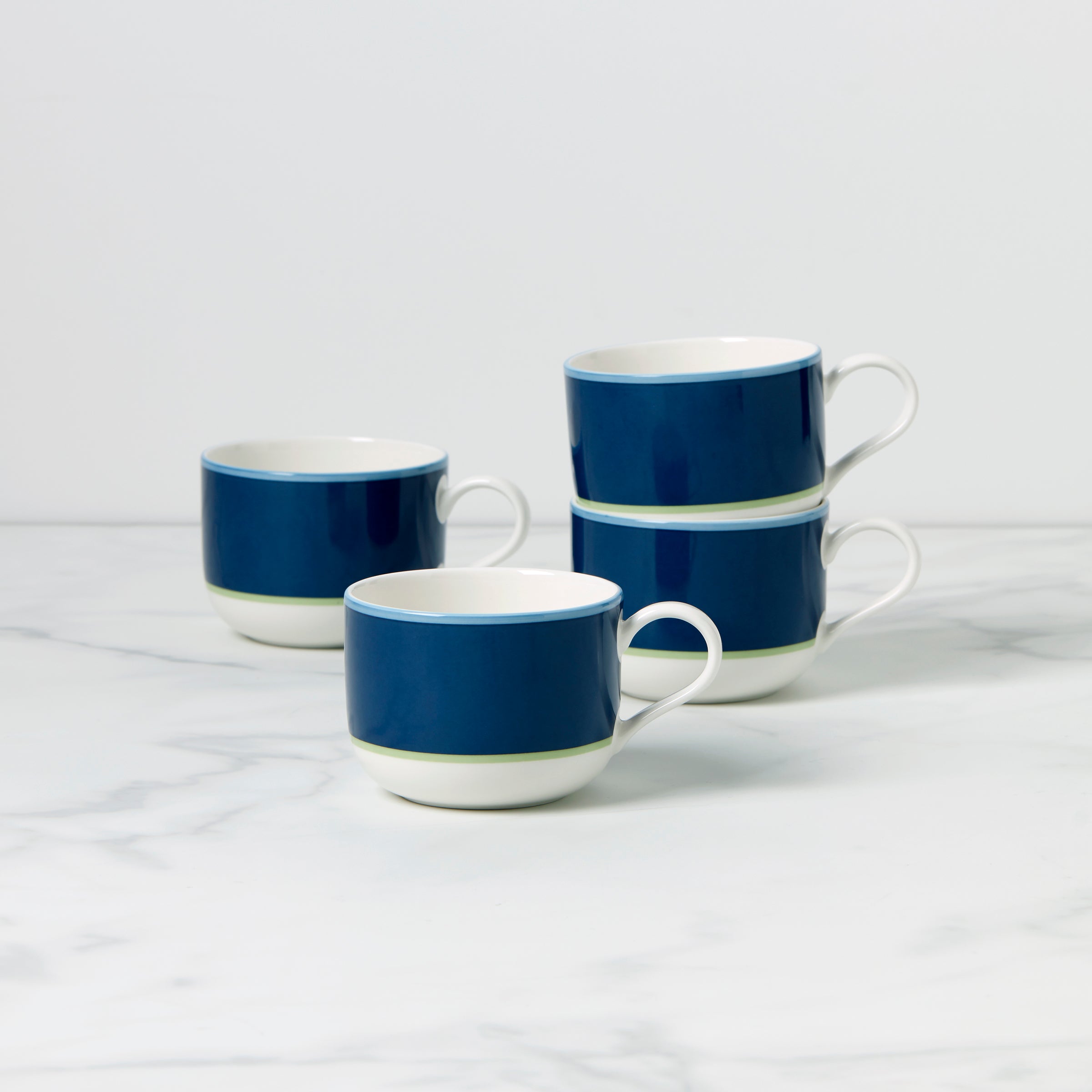 Make It Pop Mugs - Set of 4 - Navy/Green - Image 2
