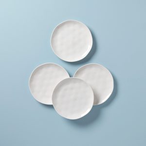 Bay Colors White Accent Plates - Set of 4