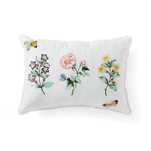 Butterfly Meadow Floral Study Pillow 14X20
