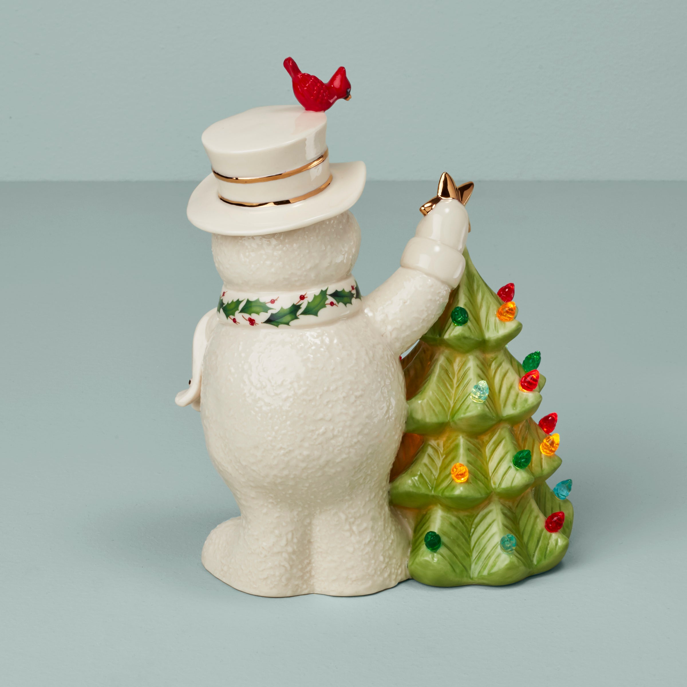 Happy Holly Days Snowman Lit Figurine - Image 2
