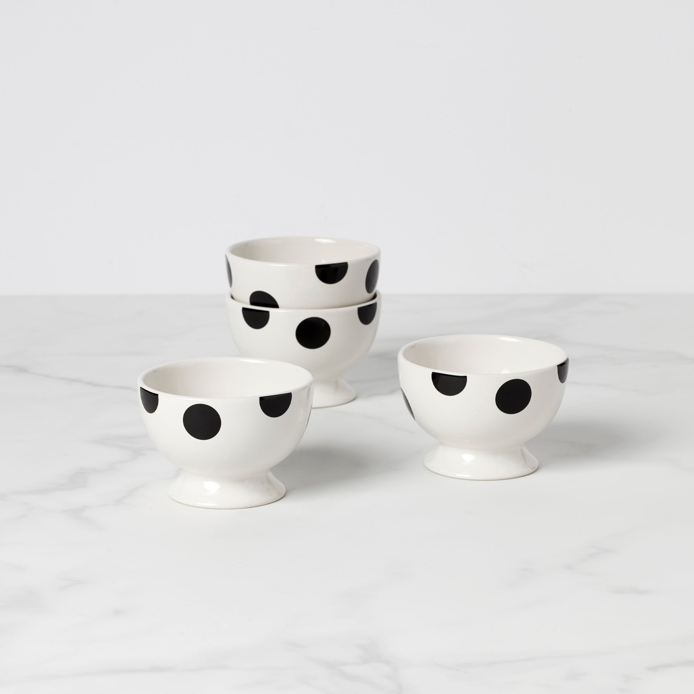 On The Dot Assorted Footed Dessert Bowls - Set of 4