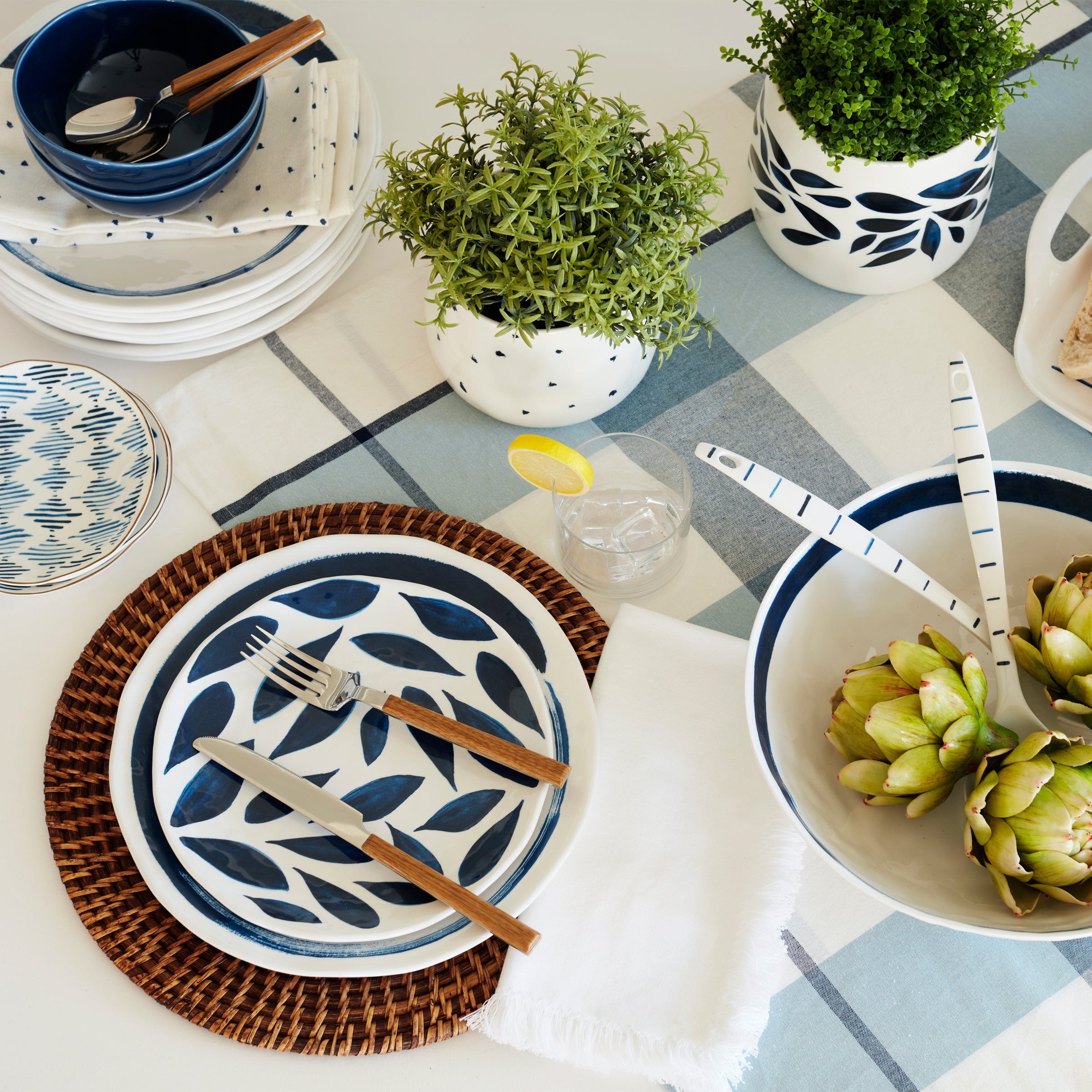 Blue Bay Melamine 20-Piece Dinnerware Set - Image 2