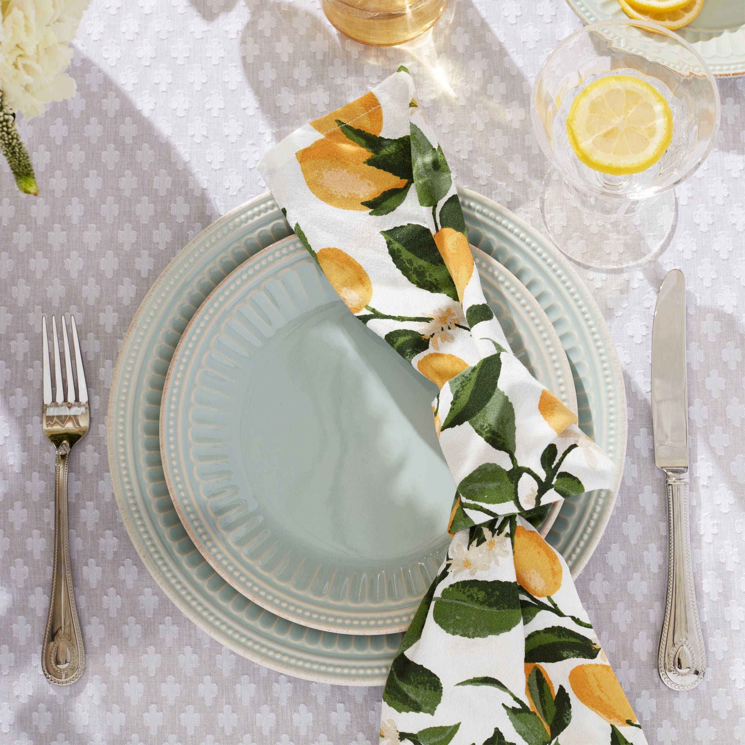 French Perle Groove Ice Blue 12-Piece Place Setting - Image 3