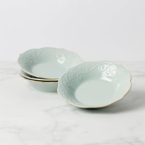 French Perle Ice Blue Pasta Bowls - Set of 4