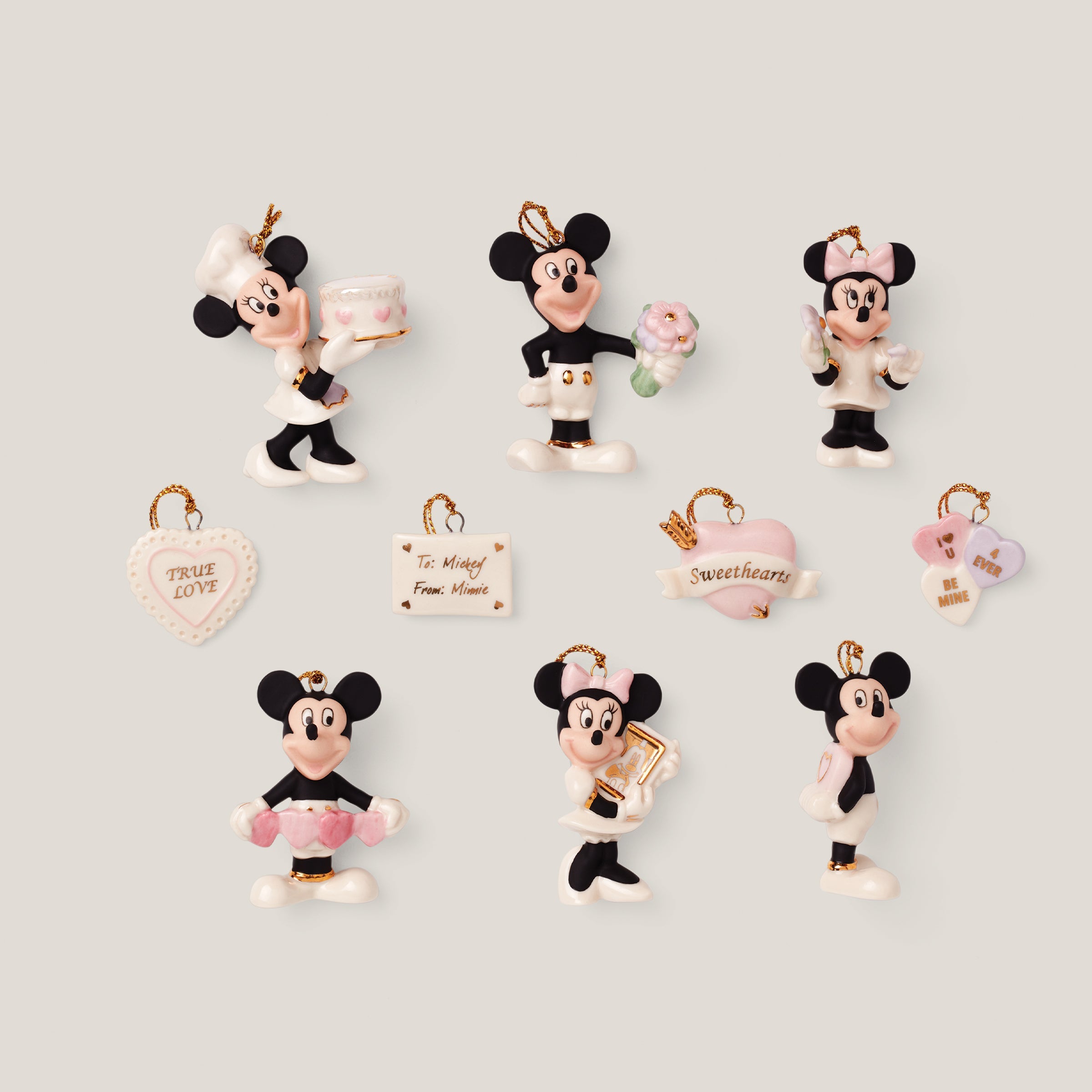 Disney Romantic Moments 10-Piece Ornament Set