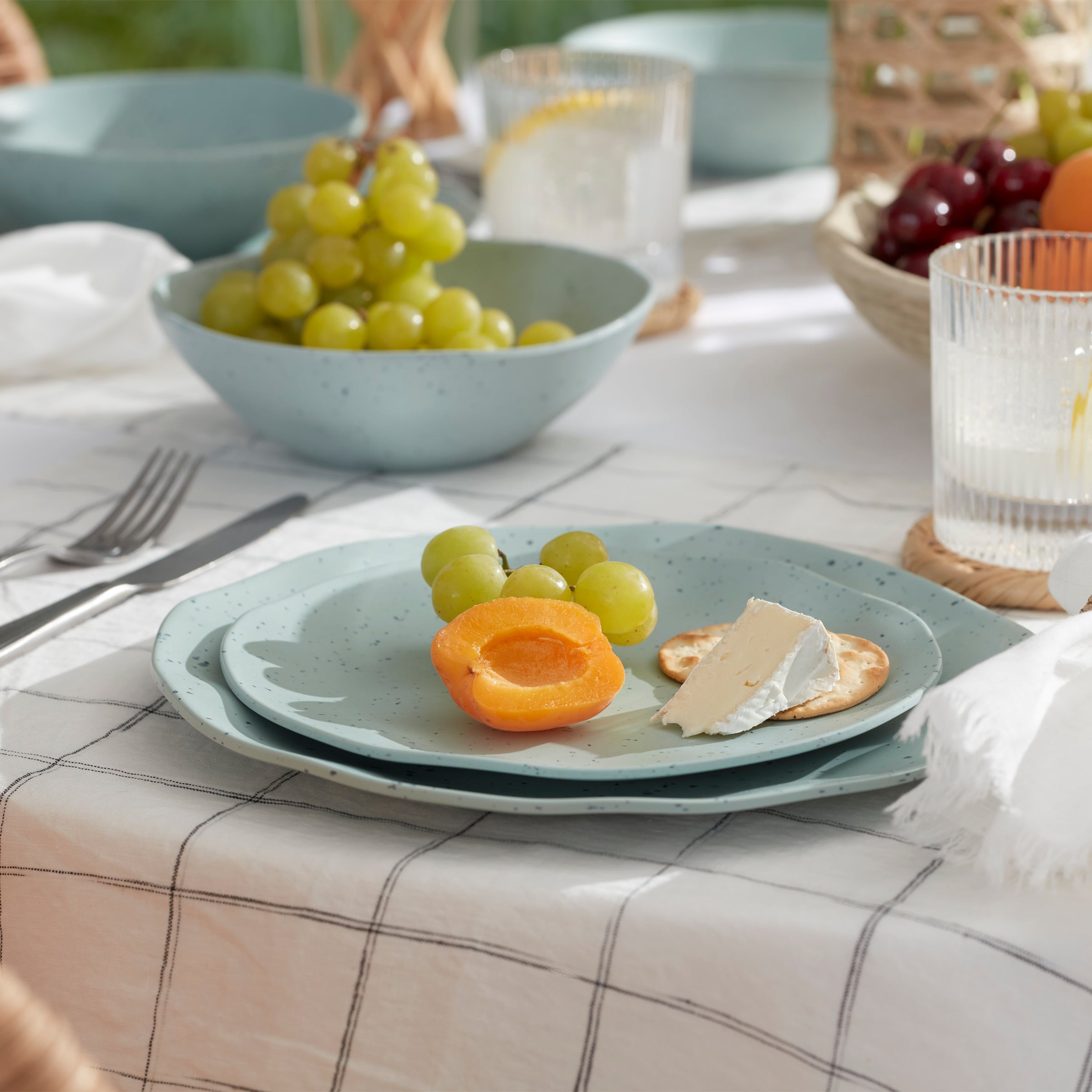 Terrazzo Melamine Mint 12-Piece Dinnerware Set - Image 3