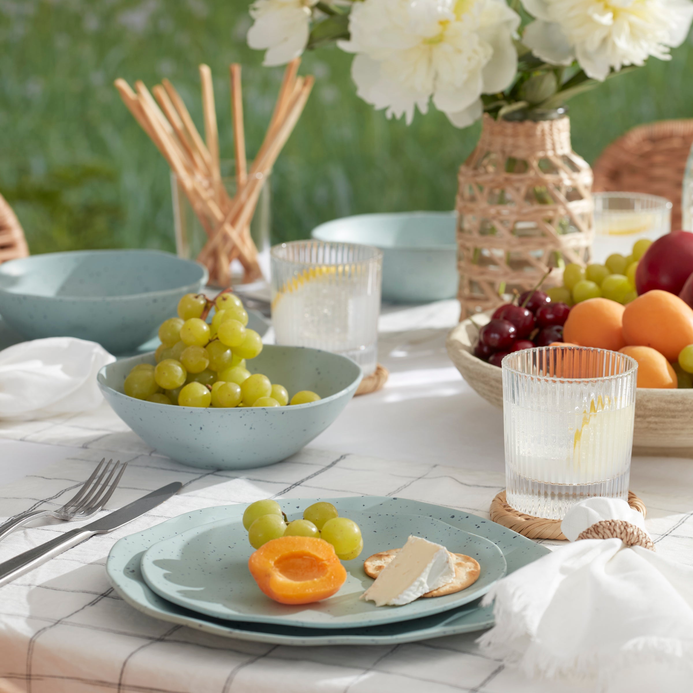 Terrazzo Melamine Mint 12-Piece Dinnerware Set - Image 5