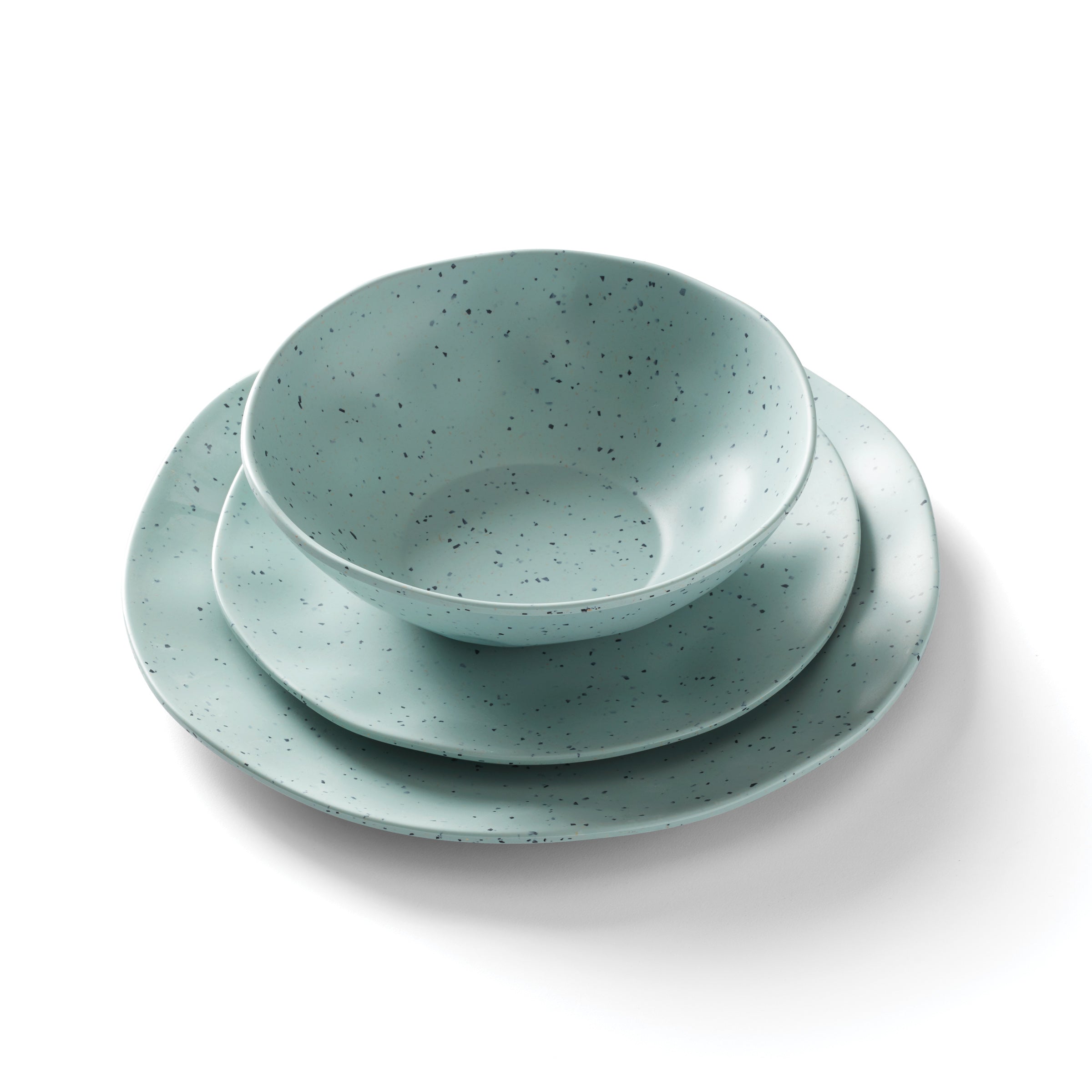 Terrazzo Melamine Mint 12-Piece Dinnerware Set - Image 11