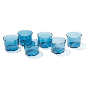 Stackables Blue Short Glasses - Set Of 6