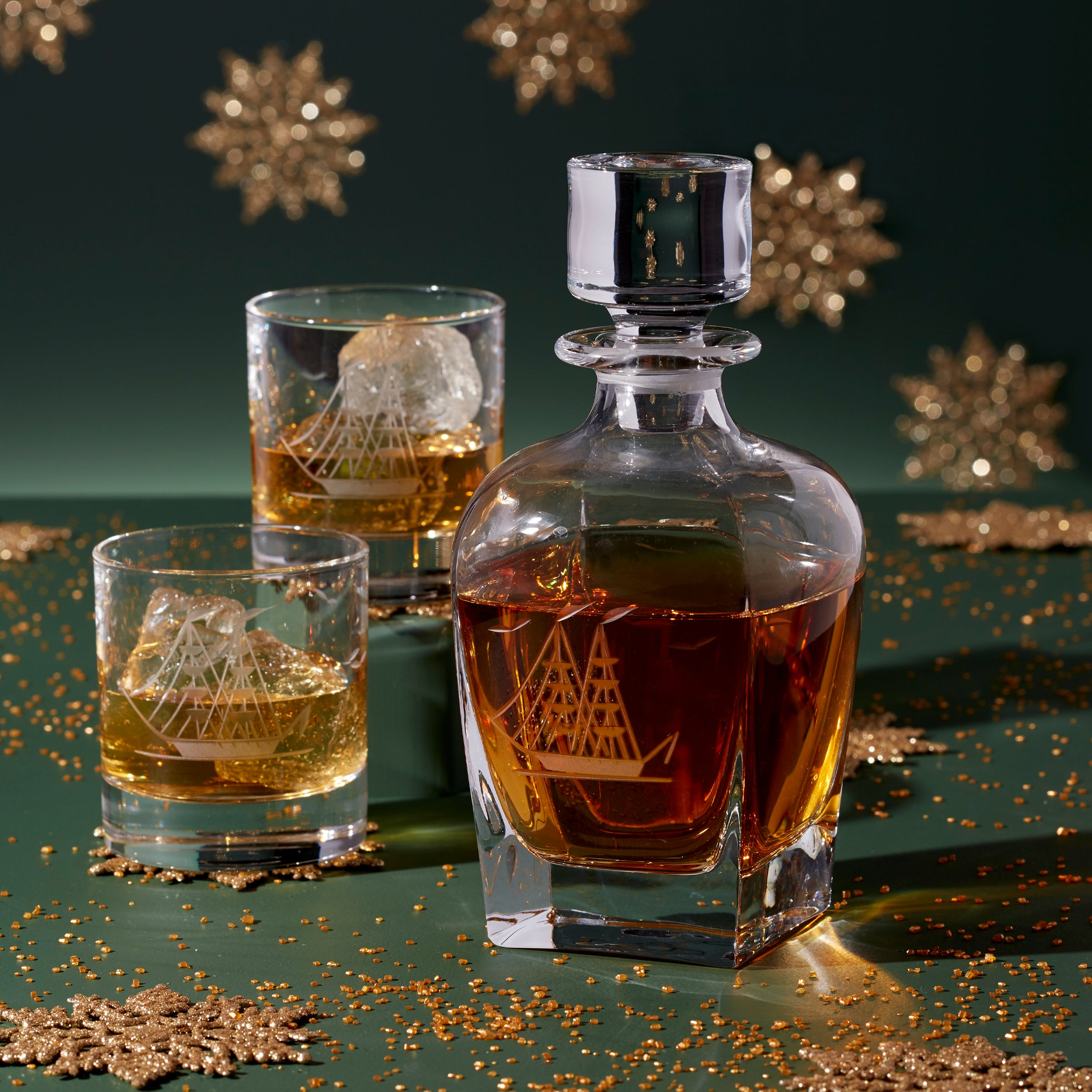 Tuscany Classics Clipper Ship 3-Piece Whiskey Set - Image 3