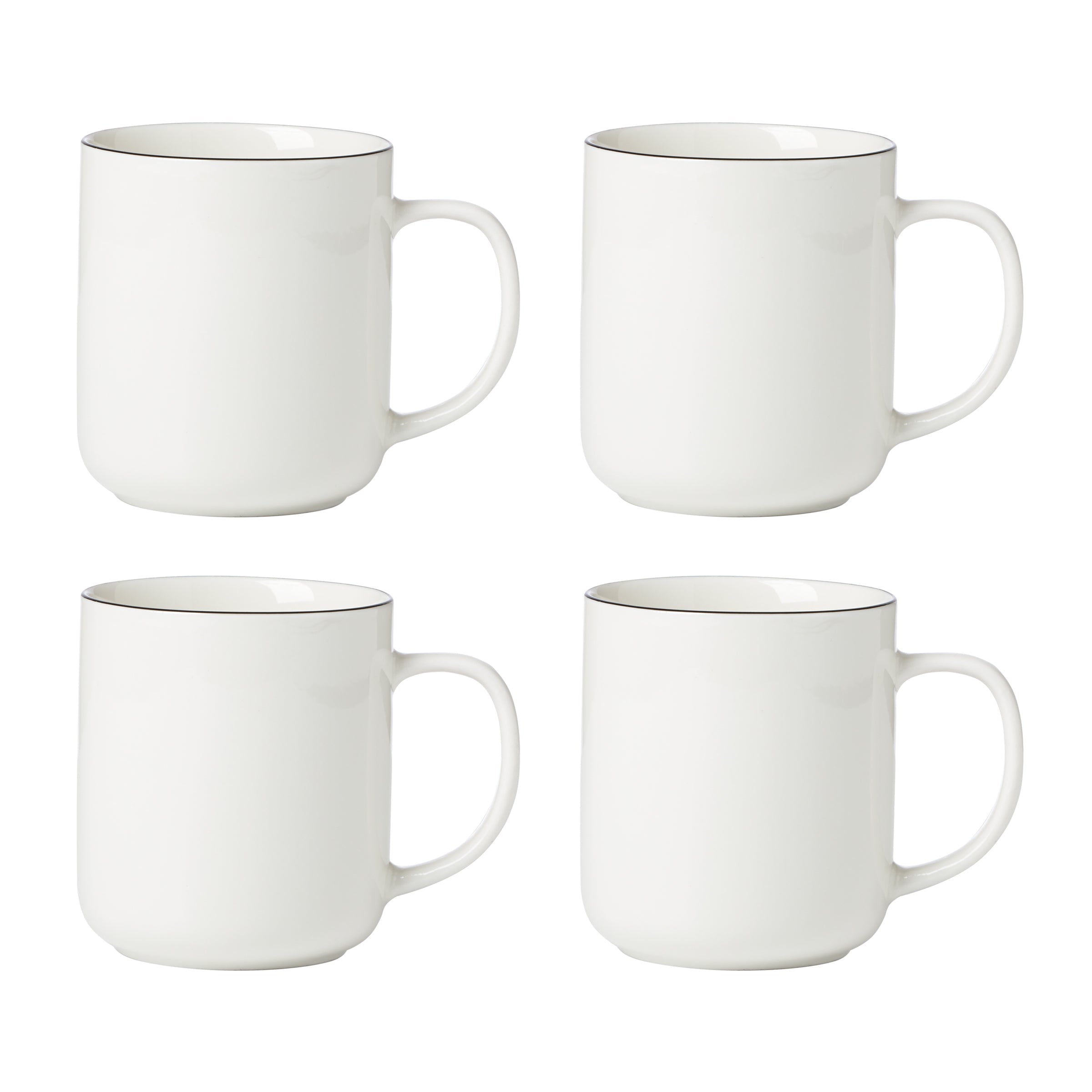 24 Seven Black Rim Mugs - Set of 4