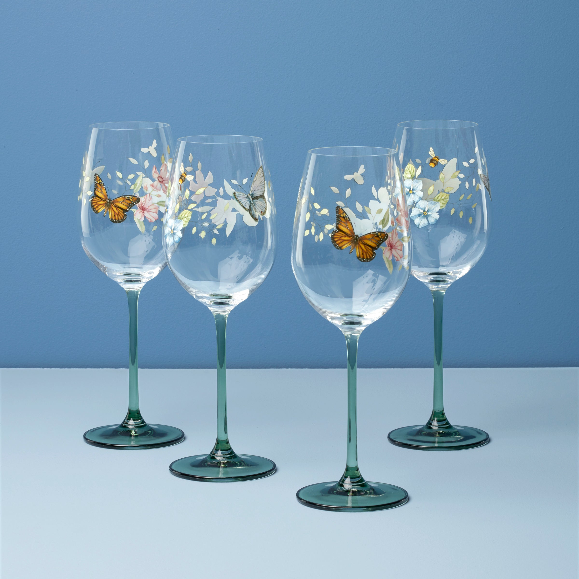 Butterfly Meadow Wine Glasses - Set Of 4