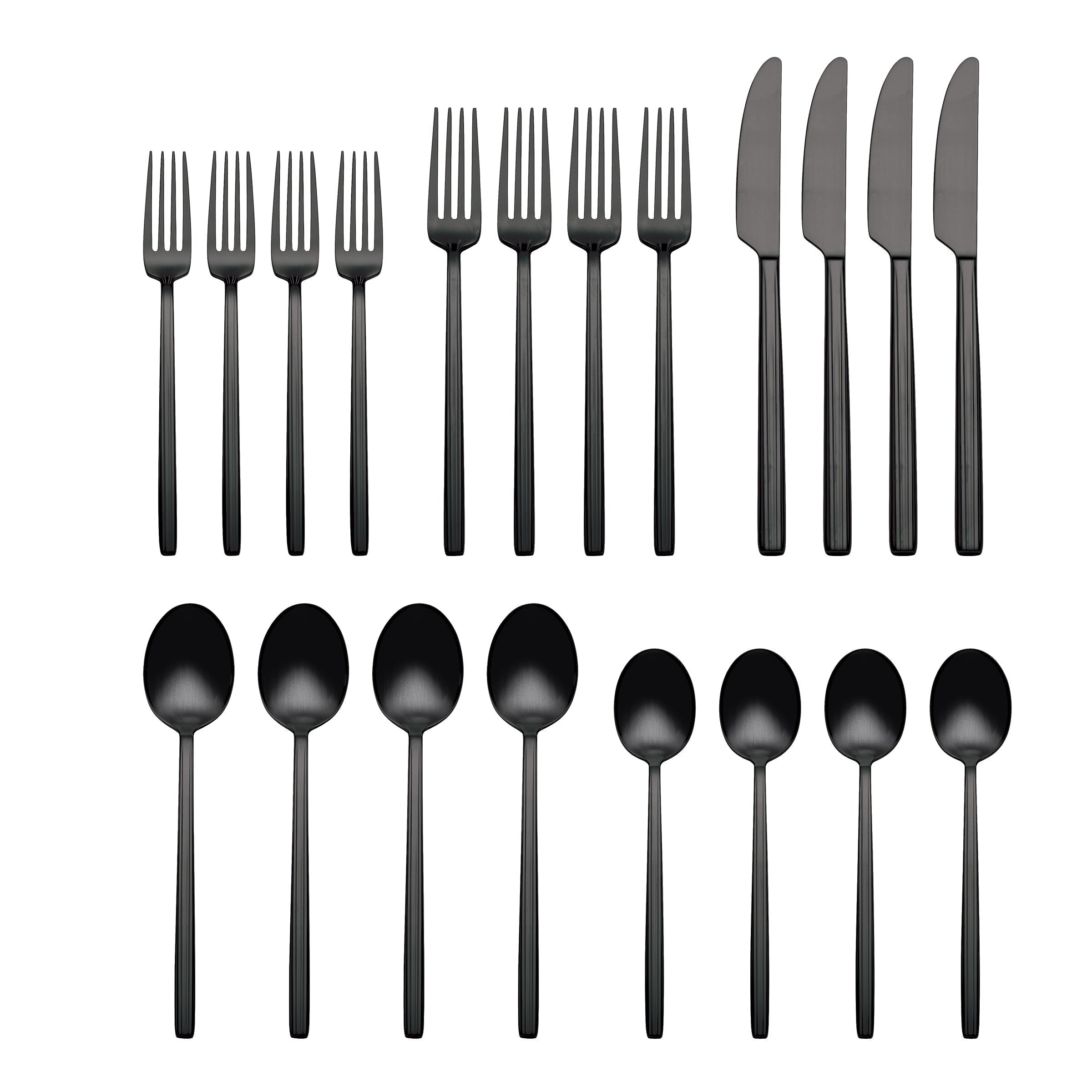 Dean Black Satin 20 Piece Flatware Set - Image 2