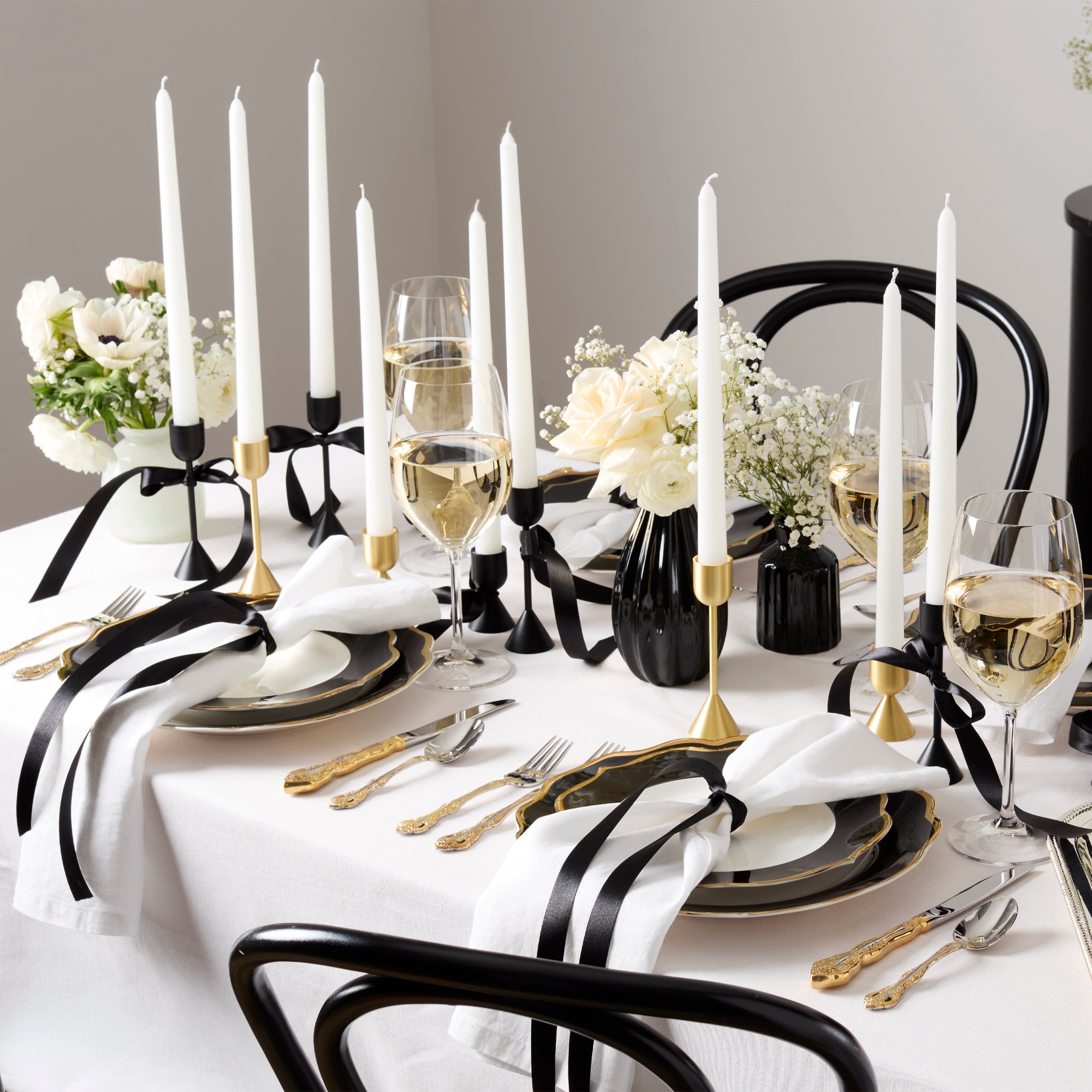 Contempo Luxe Black Dinner Plates - Set of 4 - Image 2