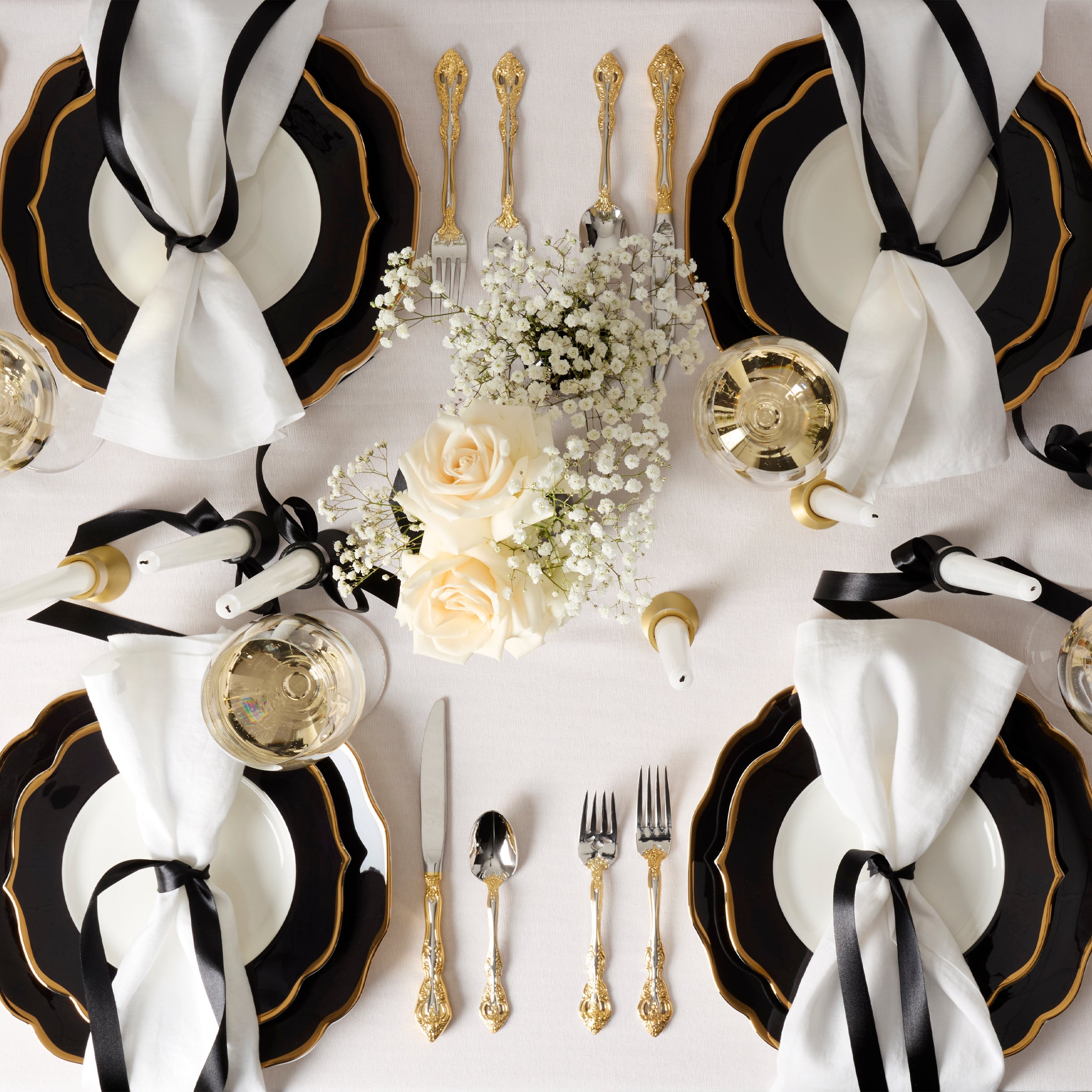 Contempo Luxe Black Dinner Plates - Set of 4 - Image 3