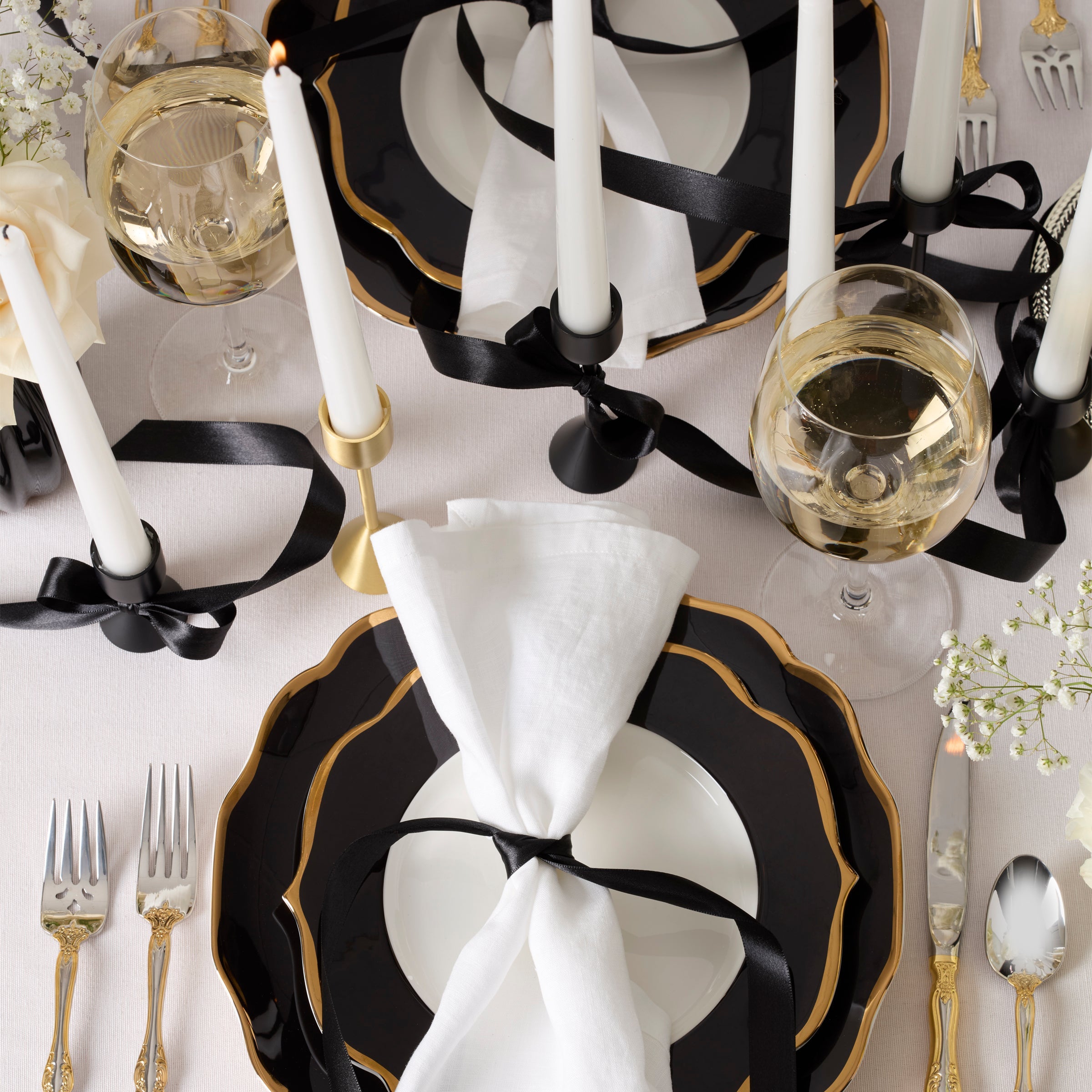 Contempo Luxe Black Dinner Plates - Set of 4 - Image 4