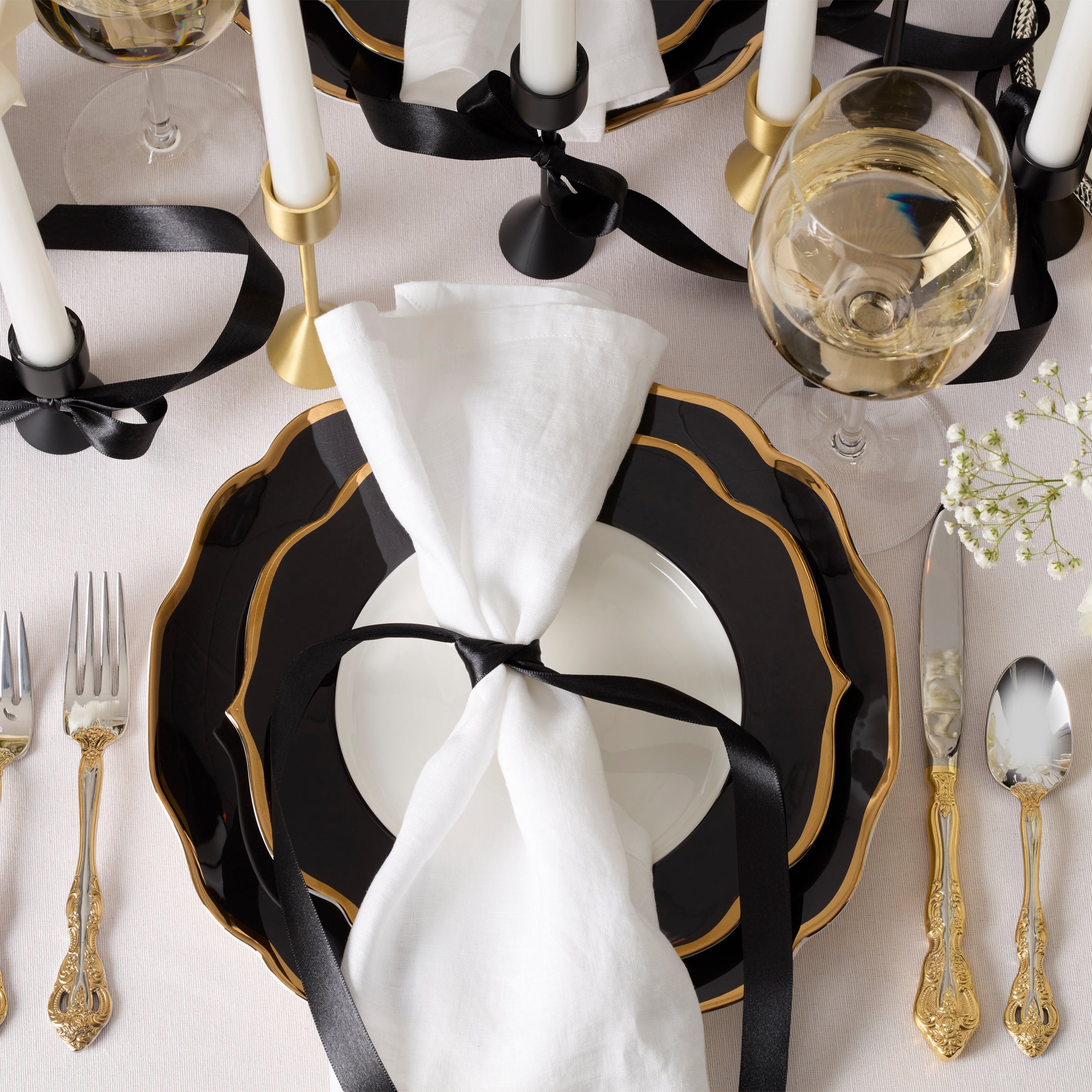 Contempo Luxe Black Dinner Plates - Set of 4 - Image 5