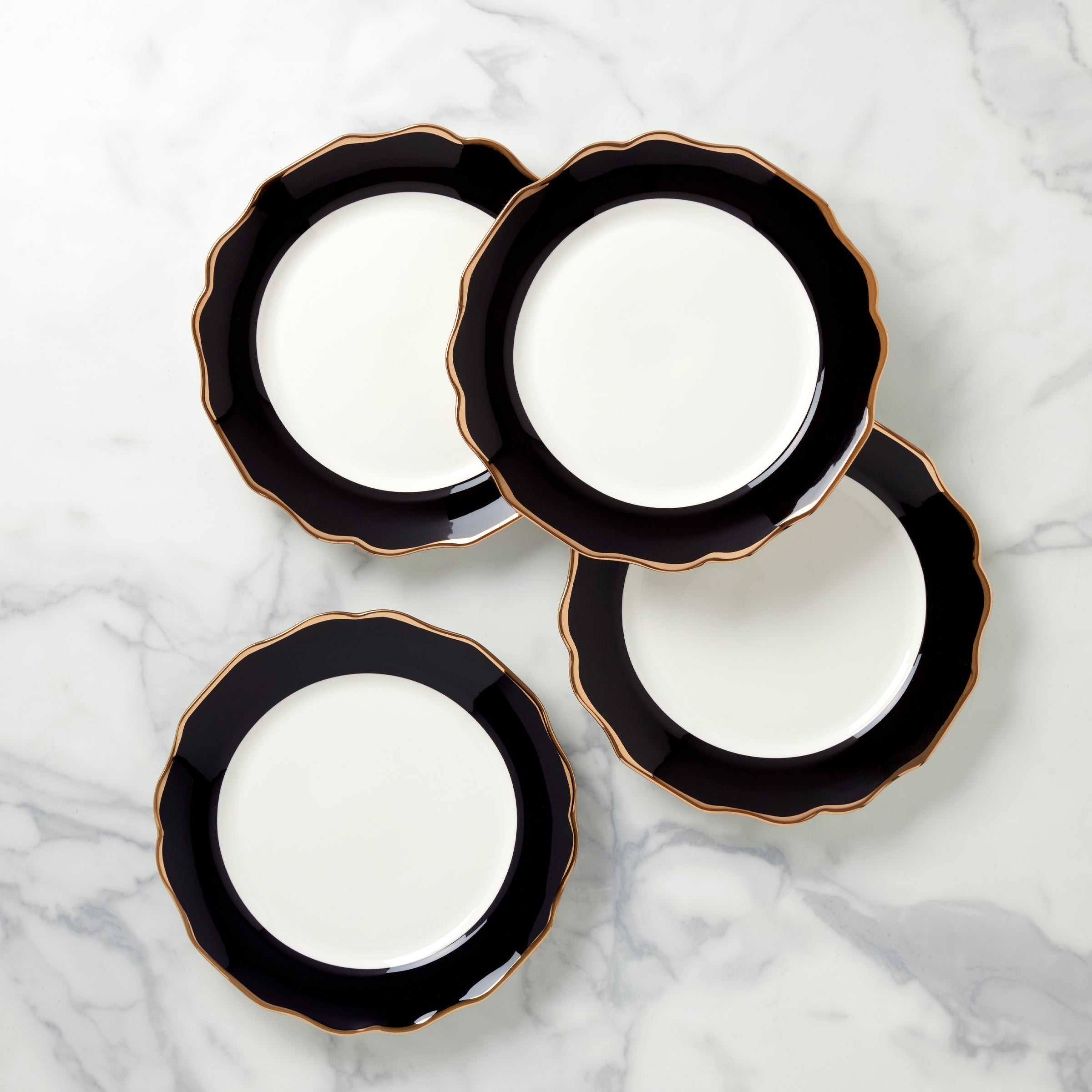 Contempo Luxe Black Dinner Plates - Set of 4