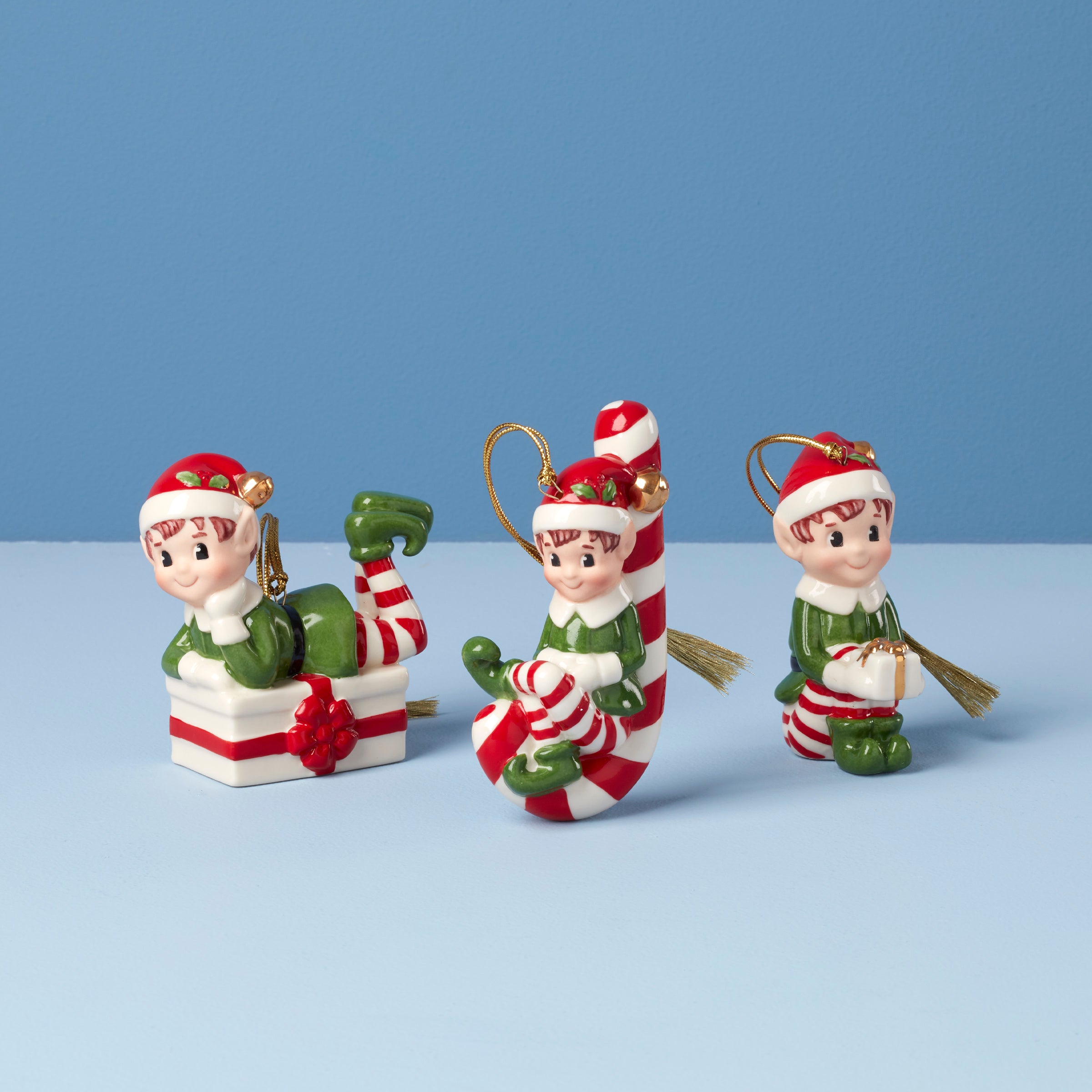 Christmas Elves 3-Piece Ornament Set