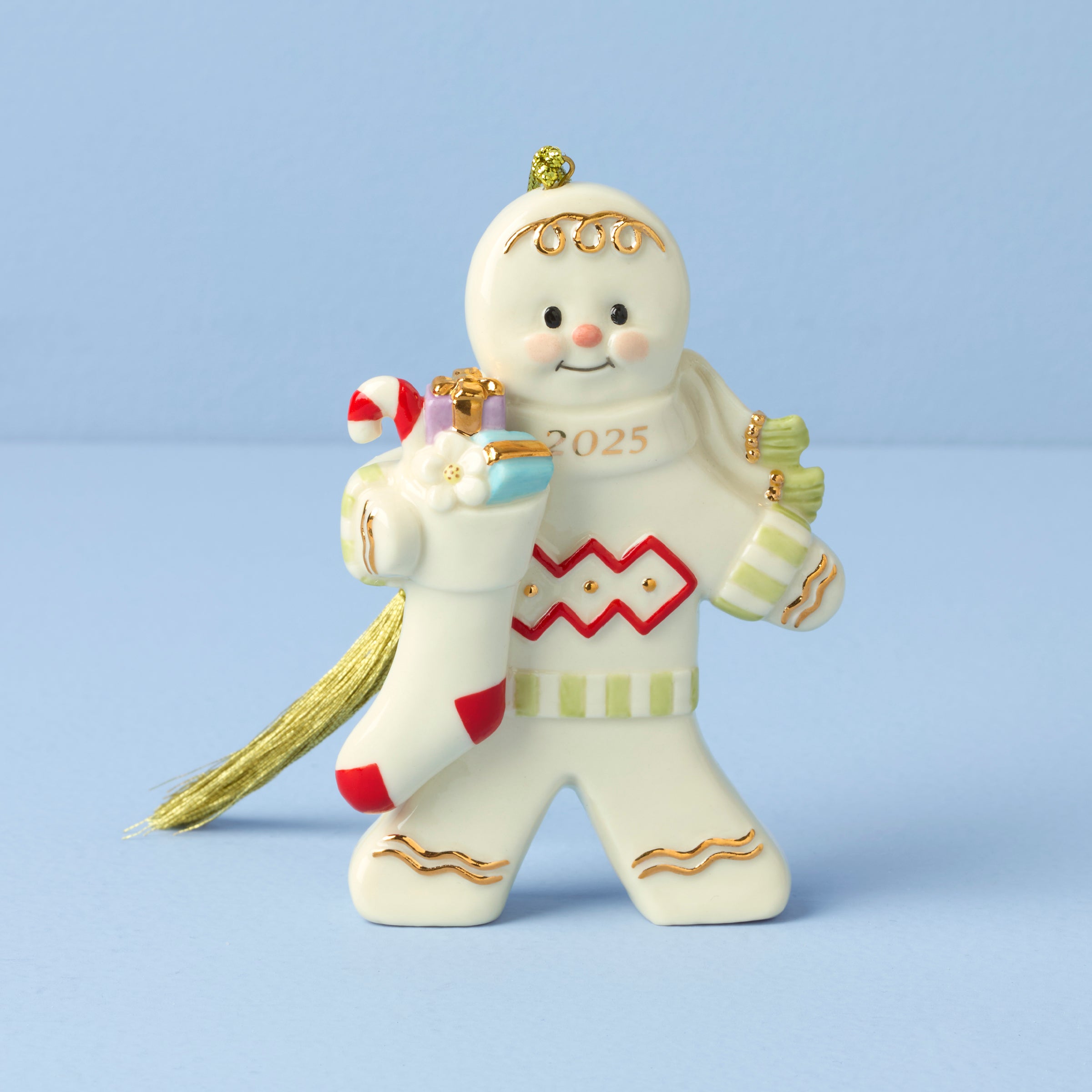 2025 Gingerbread With Stocking Ornament