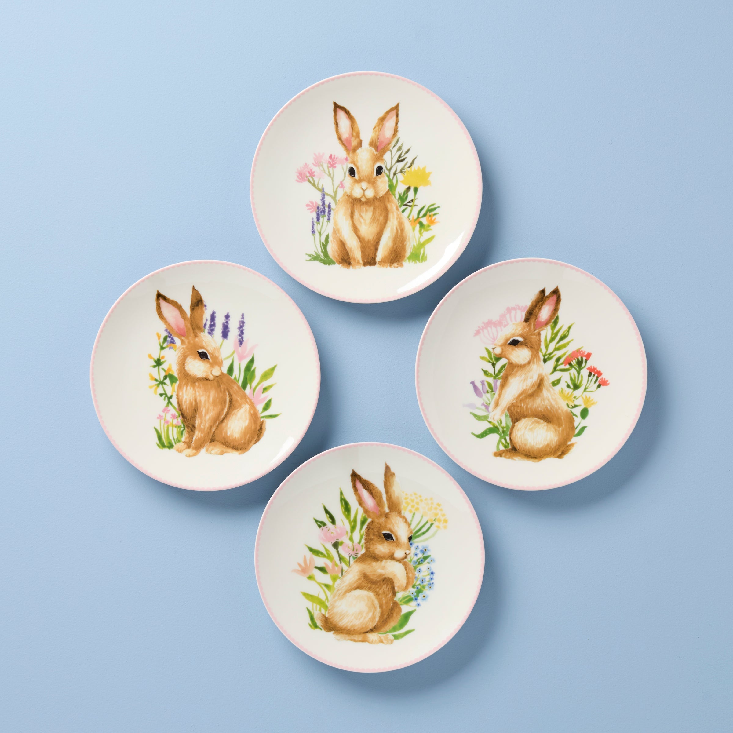 Bunny Accent Plates - Set of 4